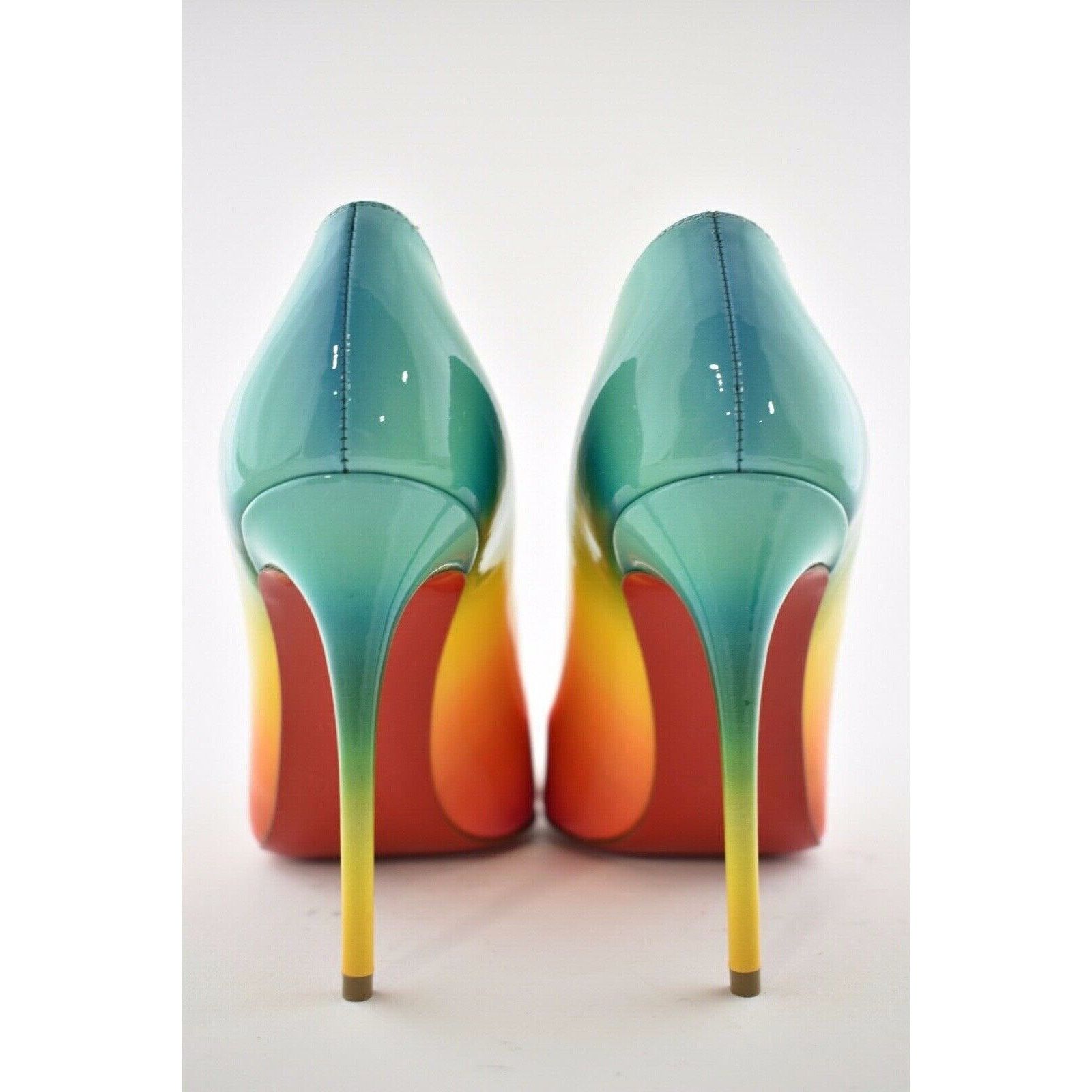 Christian Louboutin Christian Louboutin Pigalle Follies 100 Rainbow Red Blue Size US 5.5 / IT 35.5 - 7 Thumbnail
