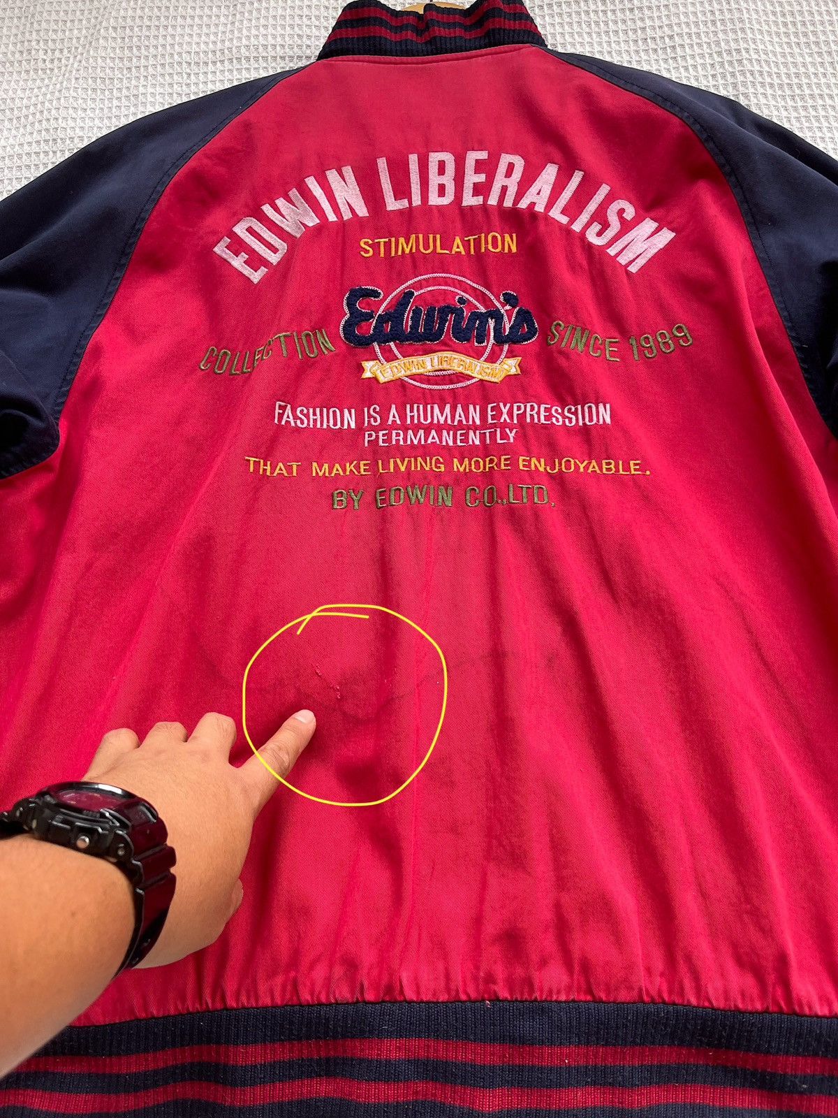 Edwin Rare🔥Vintage Edwin Varsity Jacket Embroidery Logo Size US XL / EU 56 / 4 - 16 Thumbnail