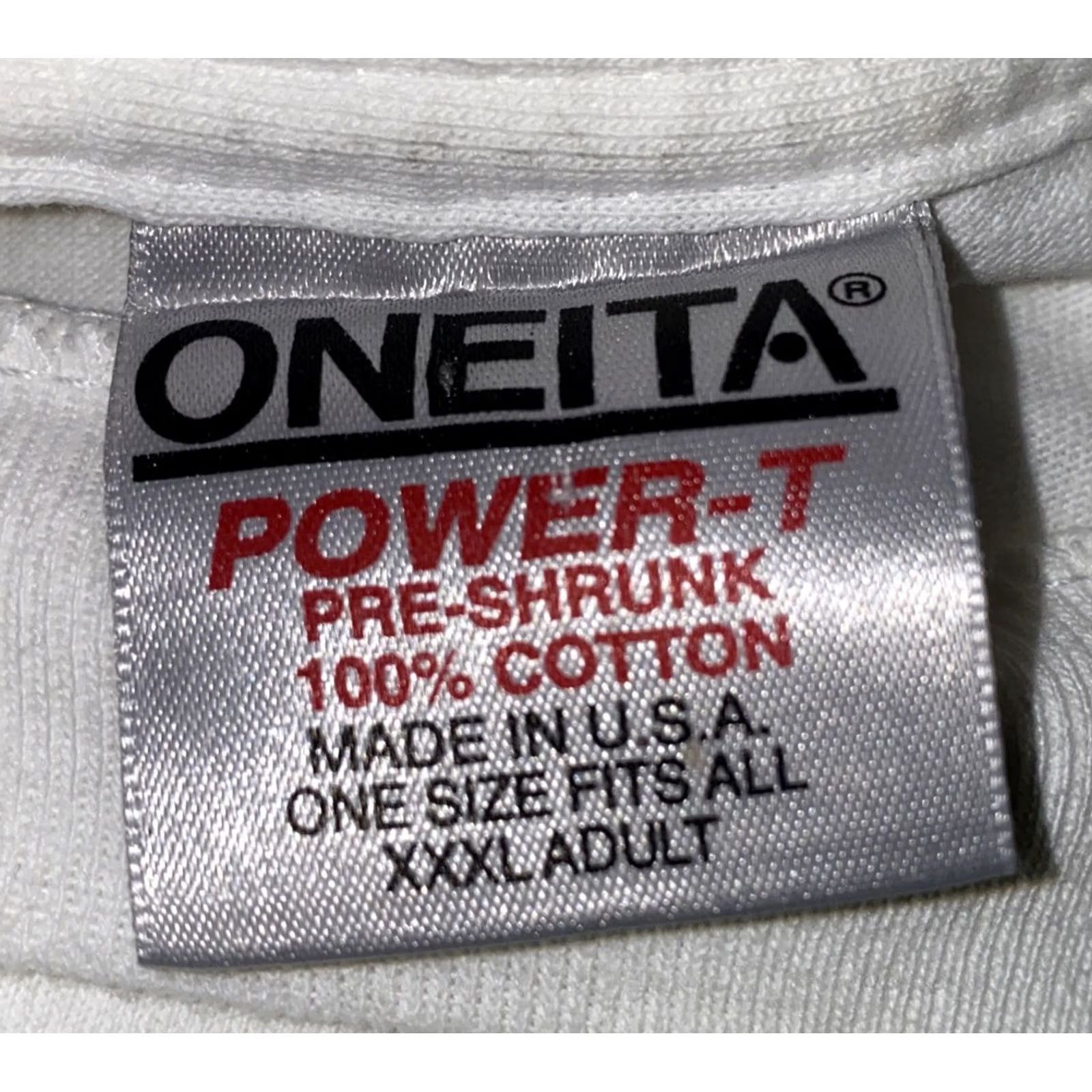 Vintage VINTAGE 1993 Oneita Single Stitch Mens White Short Sleeve T-Shirt 3XL Size US XXL / EU 58 / 5 - 5 Thumbnail