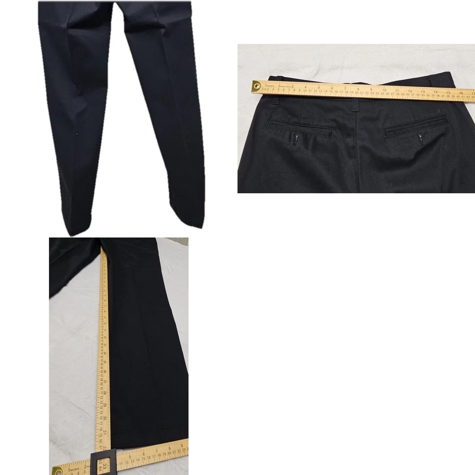 Nautica Nautica Classic Fit Dress Pants Men’s 30x32 Black Cotton Blend Twill Flat Front Straight Leg Pockets Slacks Size US 30 / EU 46 - 8 Thumbnail