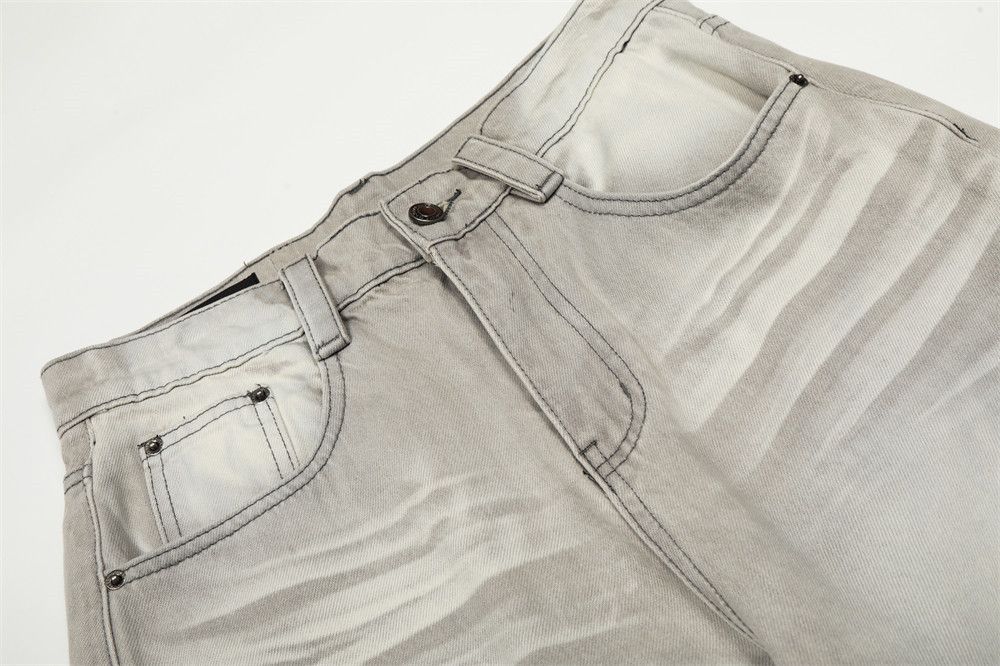 Vintage Punk distressed loose men's casual straight dirty jeans Size US 32 / EU 48 - 3 Thumbnail