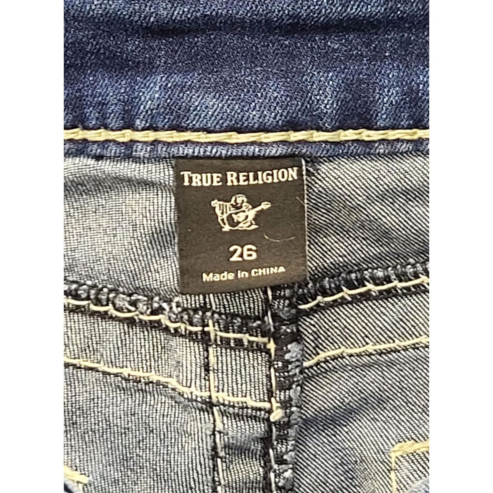 True Religion True Religion Jennie Big T Curvy Mid Rise Skinny Jeans Women 26x28 Blue Stretch Denim 5-Pocket Zipper Size 26" / US 2 / IT 38 - 3 Thumbnail