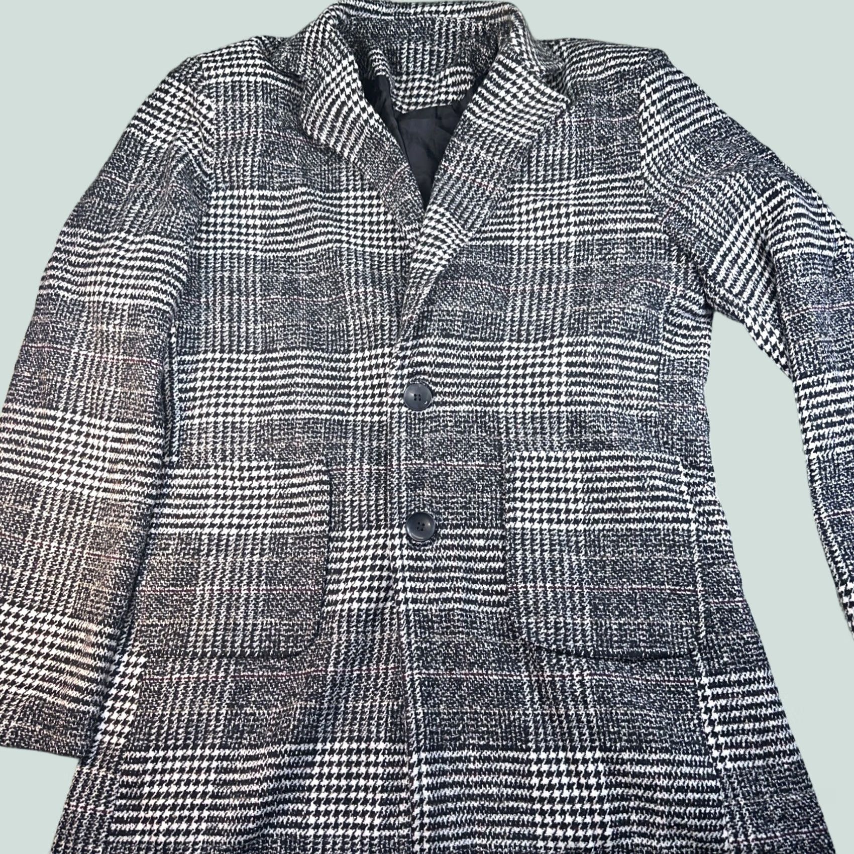 Vintage VINTAGE Uaneo Coat Unisex Black And White Checkered Overcoat 2X Big Mens Ladies Womens Size US XXL / EU 58 / 5 - 1 Thumbnail