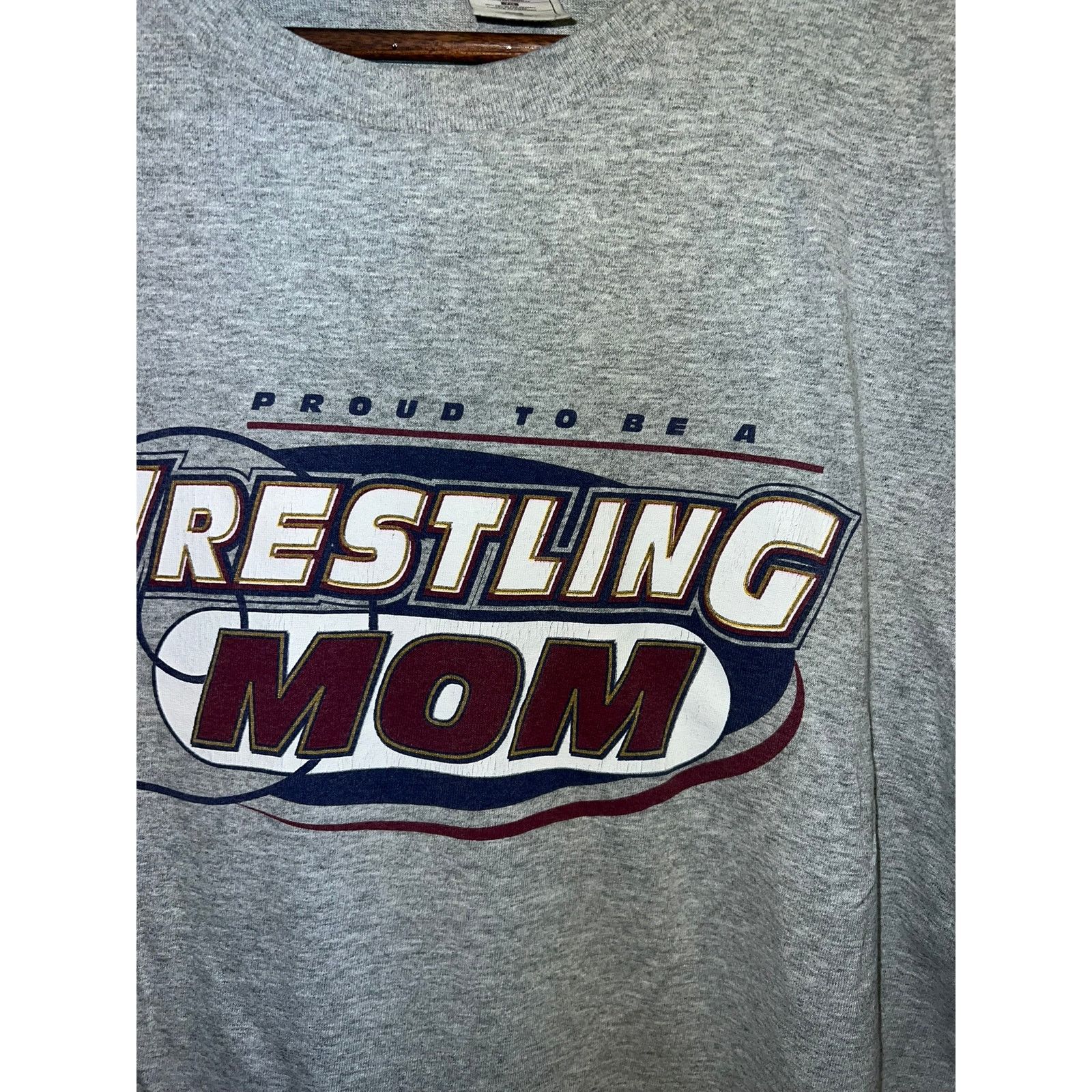 Fruit Of The Loom Vintage Wrestling Shirt Proud To Be A Wrestle Mom 90s Tee L Size US L / EU 52-54 / 3 - 3 Thumbnail
