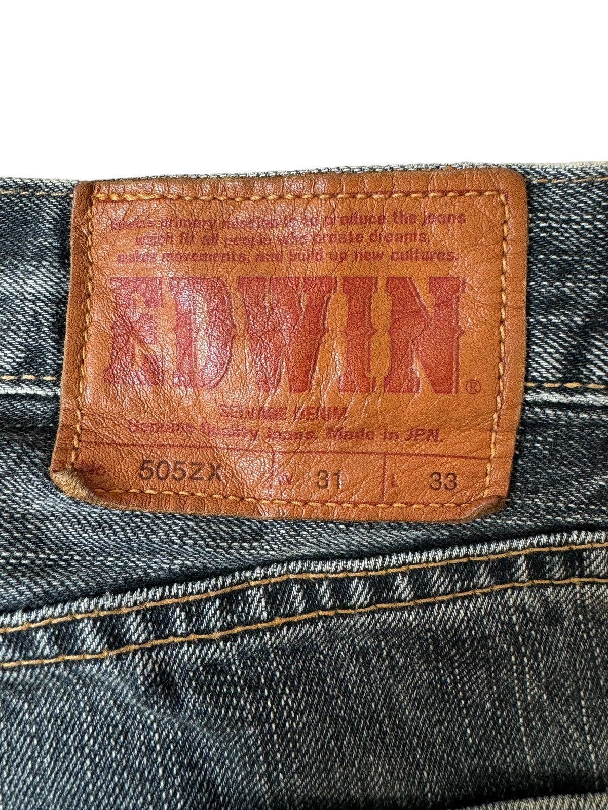 If Six Was Nine Vintage Edwin 505ZX Mud Wash Selvedge Jeans Size US 33 - 12 Thumbnail