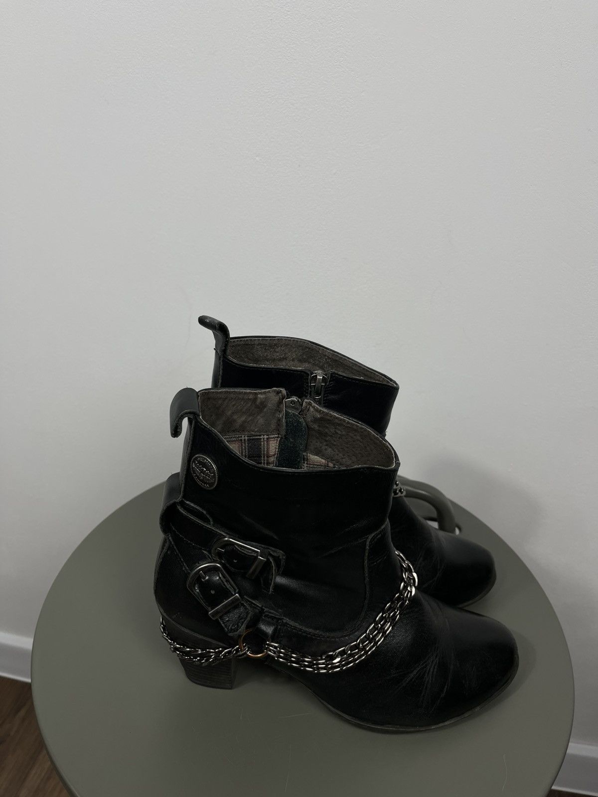 Other Rock Rebel Black Chain Zip Ankle Boots Womens EU 39 Size US 8 / IT 38 - 7 Thumbnail