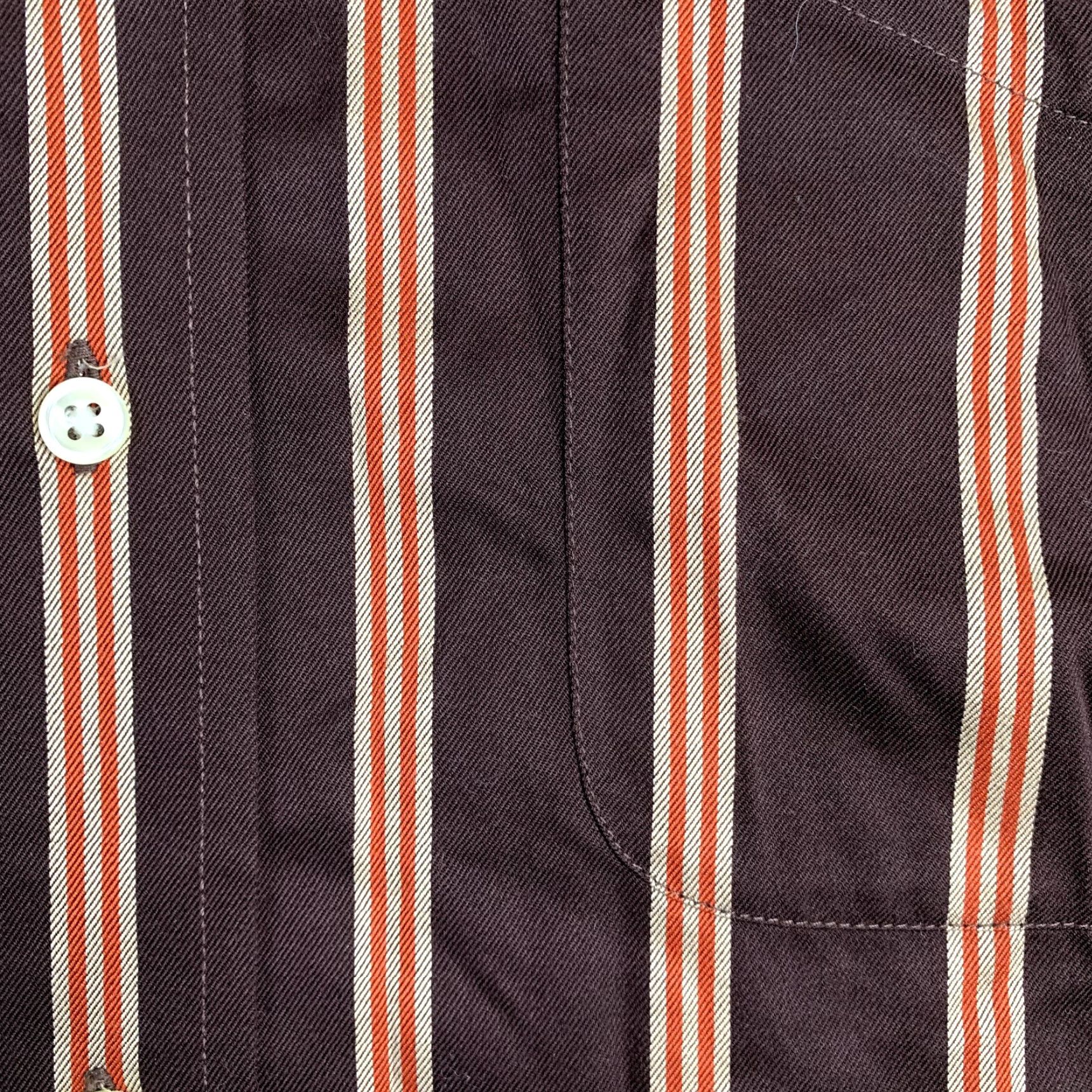 Jos. A. Bank Jos A Bank Shirt Mens XL Dark Brown Orange Stripe Travelers Twill Retro Business Size US XL / EU 56 / 4 - 3 Thumbnail