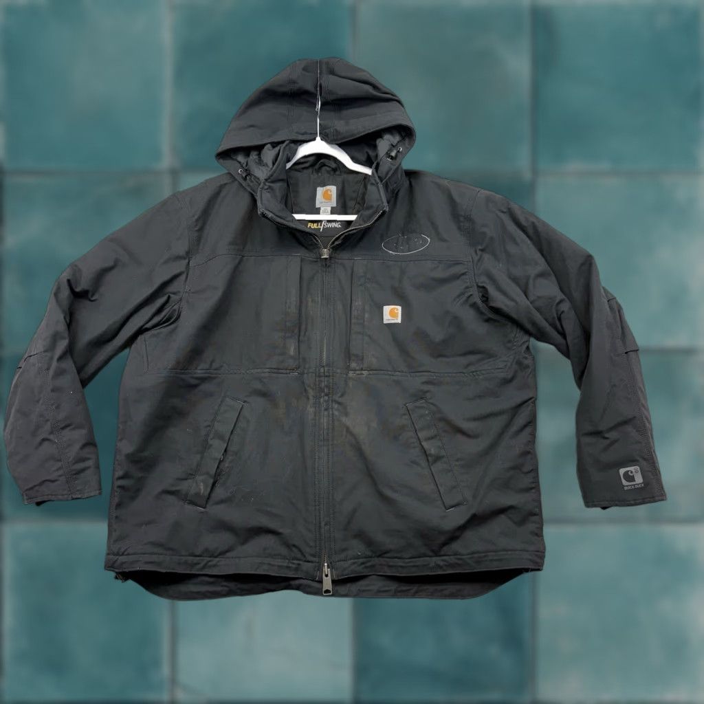 Carhartt VINTAGE Carhartt Jacket Mens 2XL Black Hooded Bomber Full Swing Canvas Zip Size US XXL / EU 58 / 5 - 1 Thumbnail