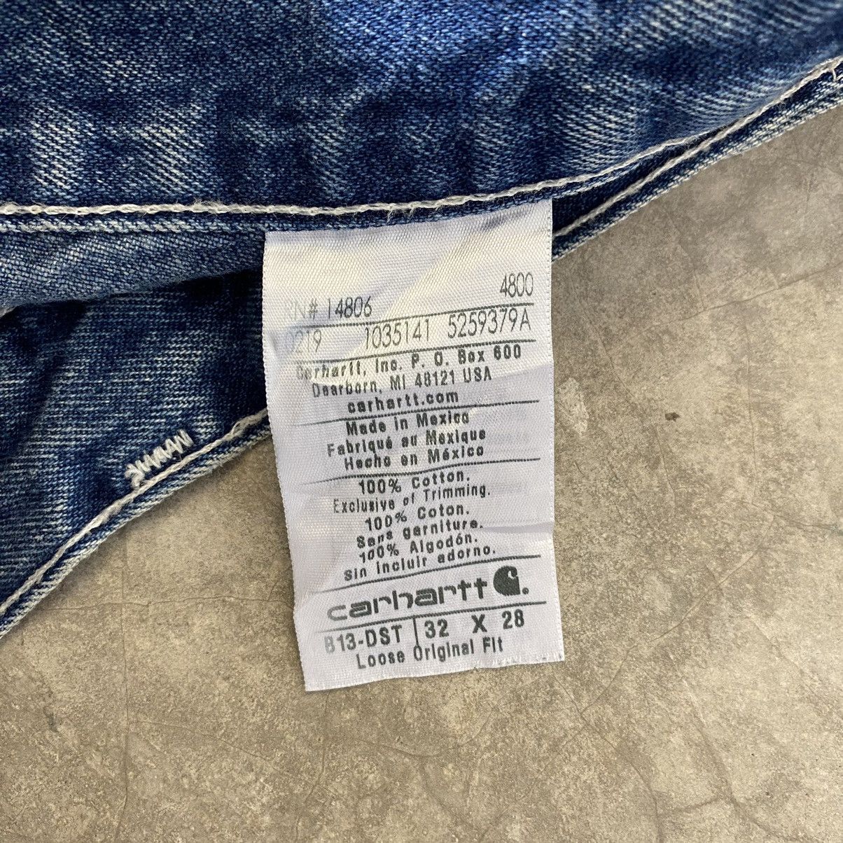 Carhartt × Vintage VTG Carhartt Medium Washed Blue Carpenter Denim Jeans Size US 32 / EU 48 - 21 Thumbnail