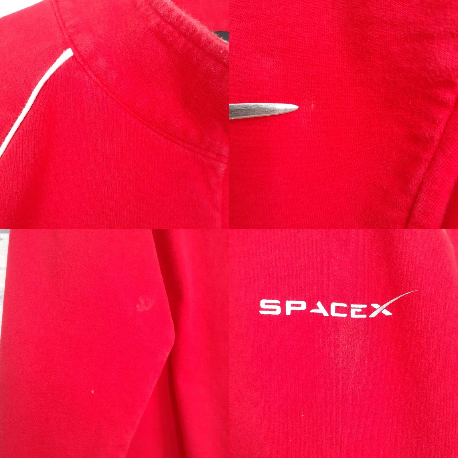 Vintage SpaceX Full Zip Sweatshirt Unisex Adults 2XL Red Mock Neck Pockets Long Sleeve Cotton Sweatshirt 2XL True to Size Size US XXL / EU 58 / 5 - 8 Thumbnail