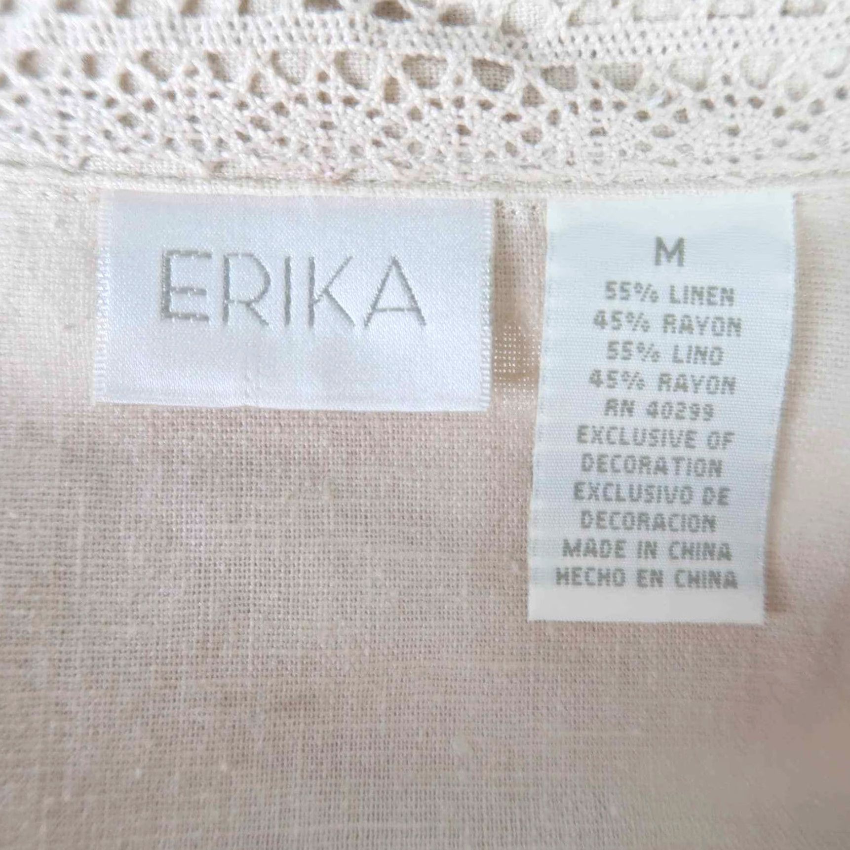 Vintage VINTAGE Erika Shirt Women Medium Tan Linen Blend Button Front Long Sleeve Casual Size M / US 6-8 / IT 42-44 - 5 Thumbnail