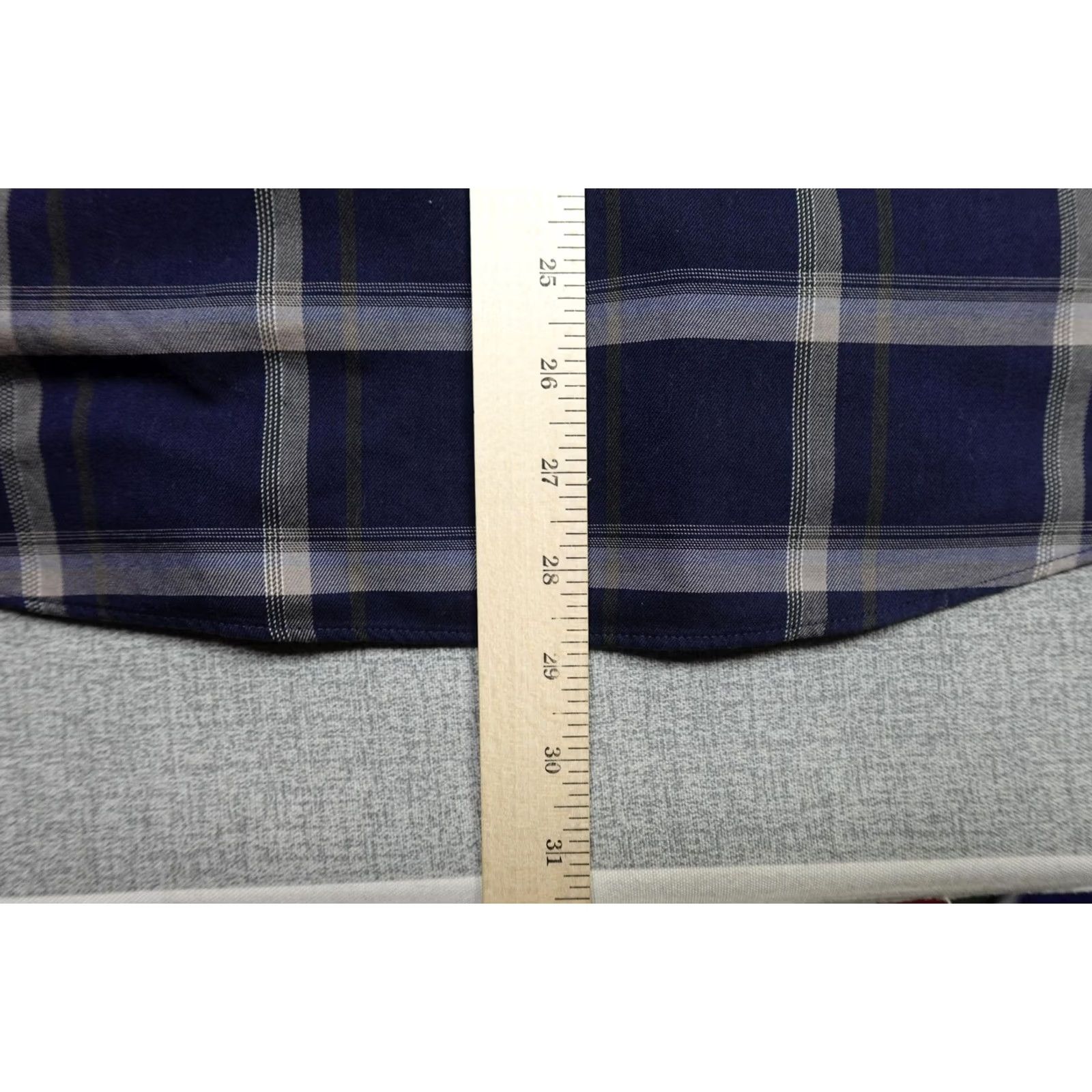 UNTUCKit UNTUCKit Dress Shirt Mens Large Blue Plaid Long Sleeve Button Up Wrinkle Free Size 42R - 7 Thumbnail
