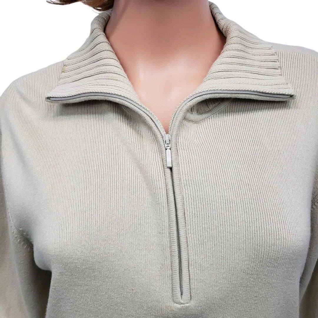 Robert Talbott × Vintage Talbots Sweater Made in JAPAN Half zip Mockneck L Cotton Size L / US 10 / IT 46 - 3 Thumbnail