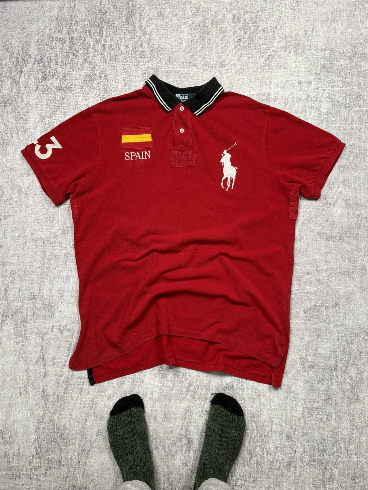Polo Ralph Lauren Vintage Polo Ralph Lauren Red Spain Espana Polo Shirt Size US XL / EU 56 / 4 - 1 Thumbnail