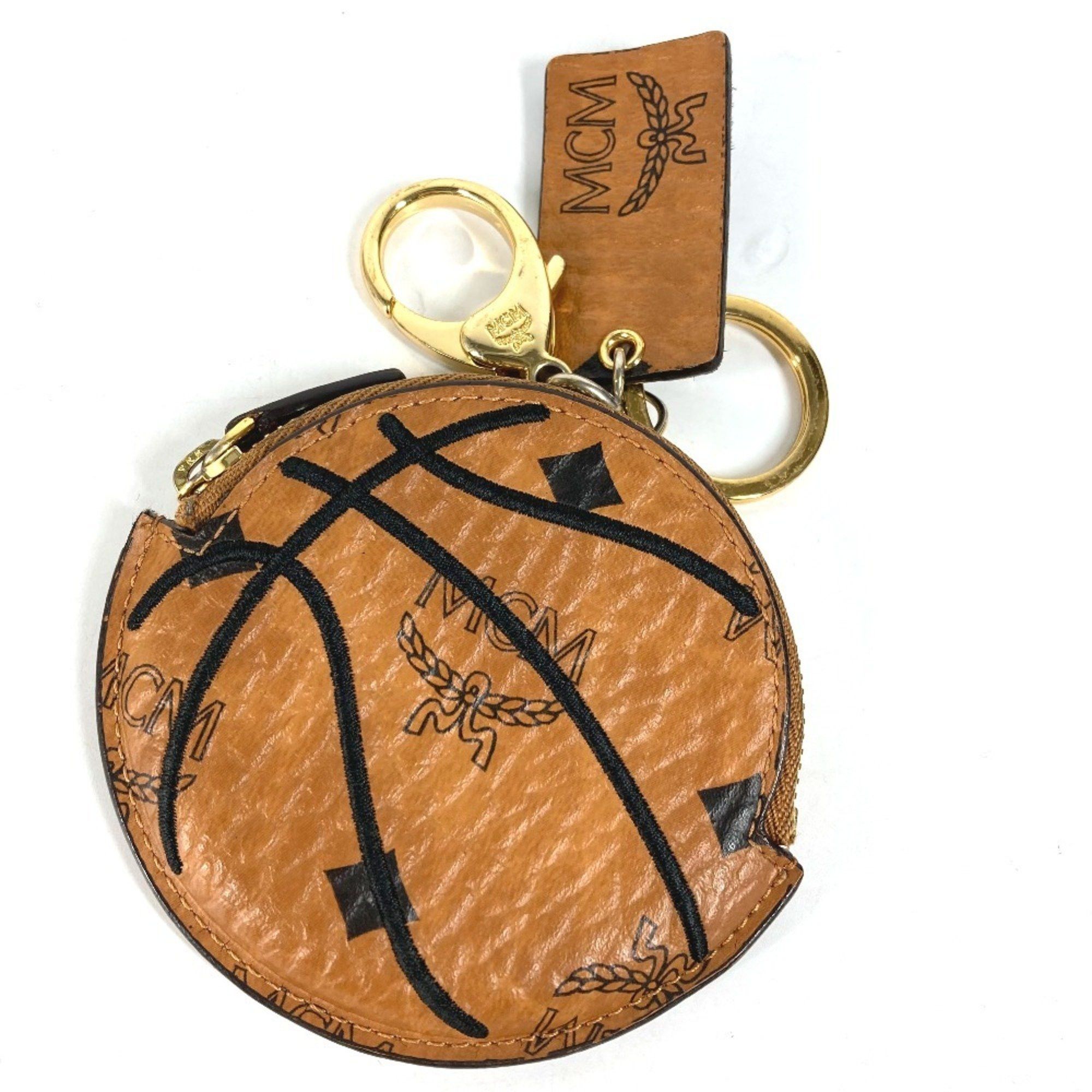 MCM Puma 50Th Anniversary Collaboration Ball-Shaped Basketball Purse Wallet Wallet/coin Case Leather Men's Brown in Black