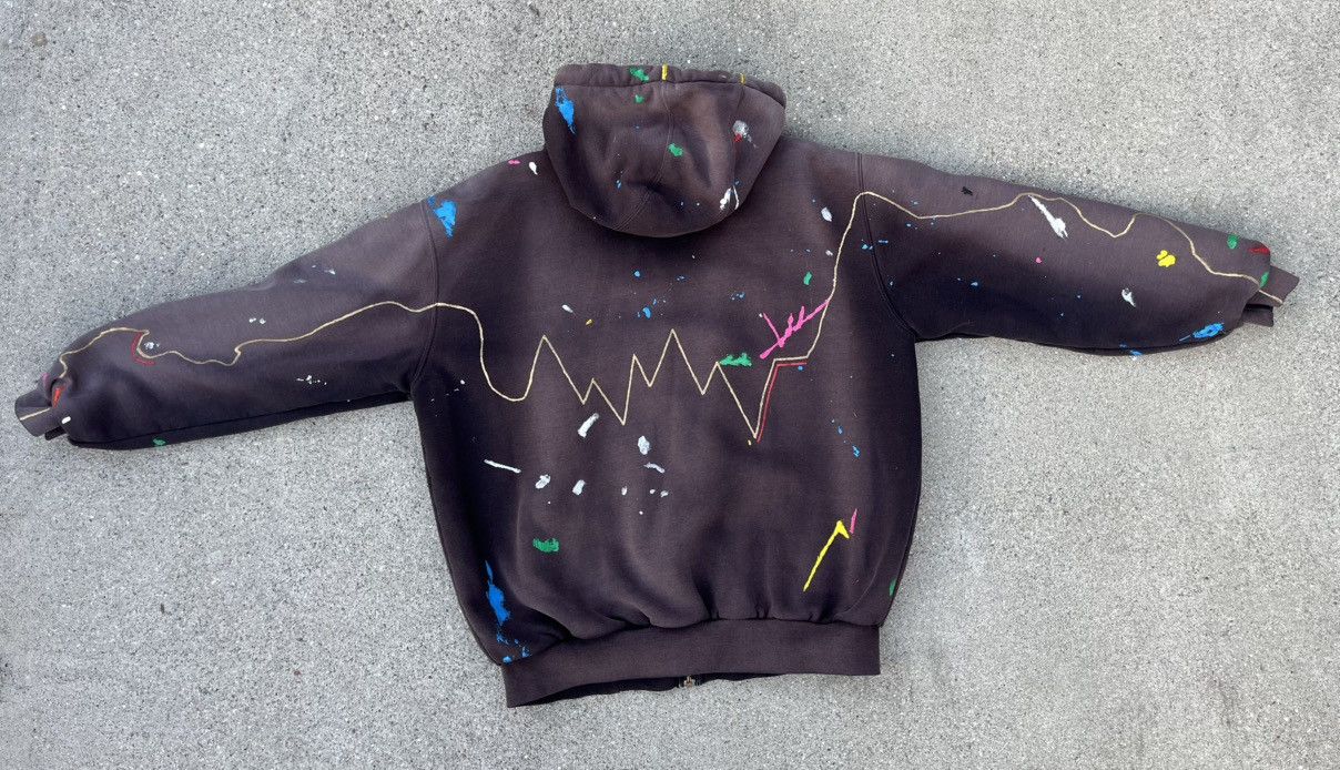 Carhartt Custom Carhartt Thermal Zip Up Hoodie Sun Fade Distressed Size US L / EU 52-54 / 3 - 9 Thumbnail