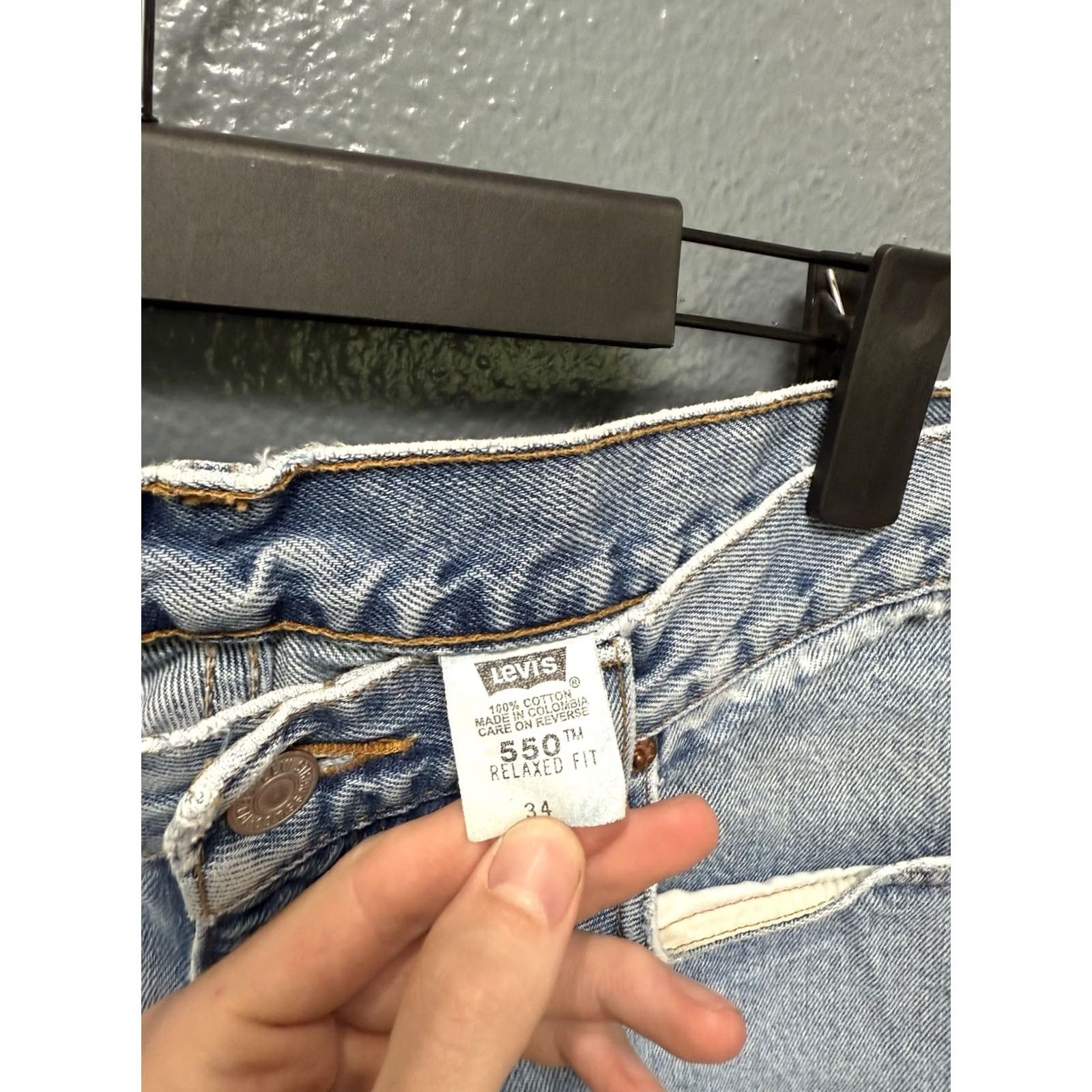 Levi's VINTAGE Levi's 550 Shorts Denim Light Wash 34 Mens 90s Blue Jeans Zip Size US 34 / EU 50 - 4 Thumbnail