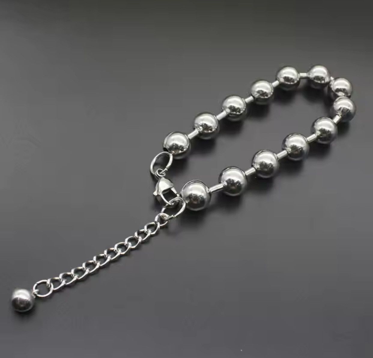 Jewelry × Vintage Ball Chain Bracelet 2000s Chrome Y2K Punk Skater Grunge Size ONE SIZE - 4 Thumbnail