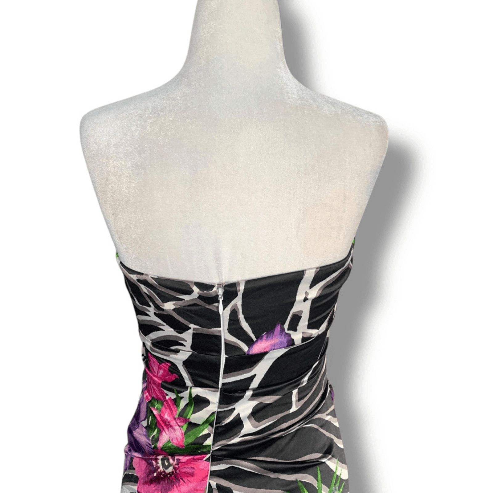 Vintage Vintage Cache Maxi Zebra Floral Mermaid Gown Strapless Size S / US 4 / IT 40 - 5 Thumbnail