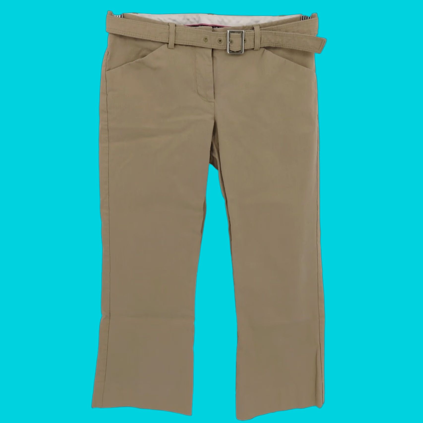 Vintage VINTAGE The Limited Drew Fit Cropped Pants Beige 0 Women Belted Pockets Cotton Blend Flat Front Regular 22" Inseam Womens Size 25" / US 0 / IT 36 - 1 Thumbnail