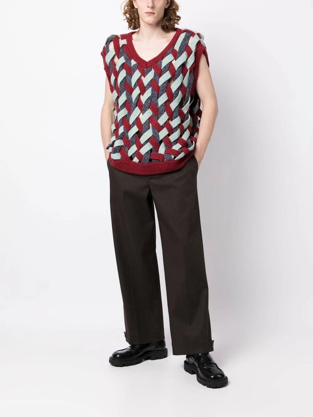 NAMESAKE o1mle0225 Woven Knitted Vest Top in Multicolor Size US M / EU 48-50 / 2 - 4 Thumbnail