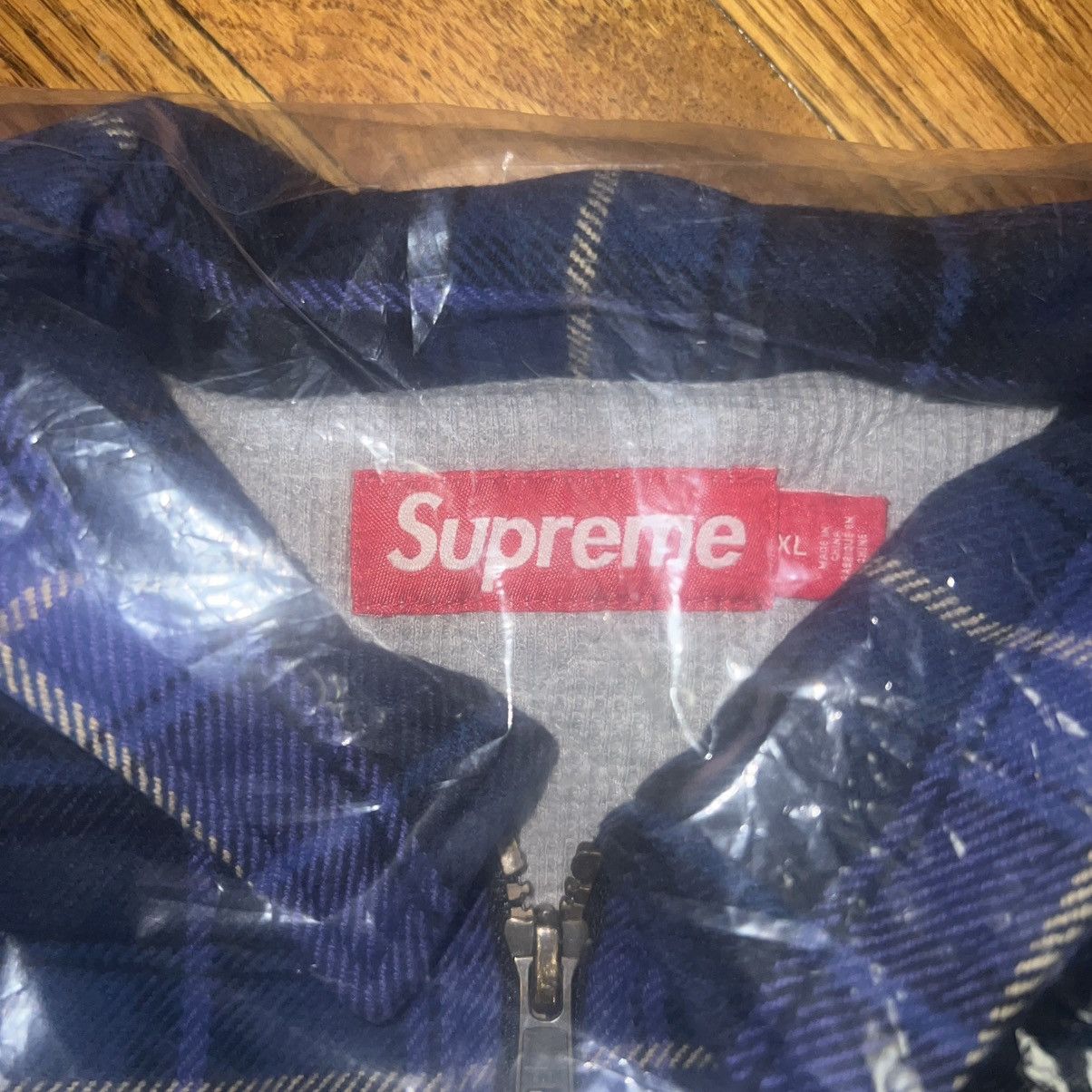 Supreme Supreme Thermal Lined Zip Up Flannel Blue Size: XL Size US XL / EU 56 / 4 - 4 Thumbnail