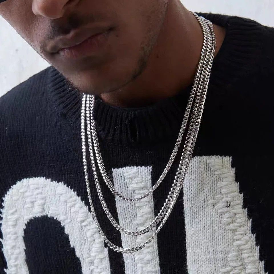 Jewelry Hip-hop Cuban choker chain necklace punk style Y2K Size ONE SIZE - 2 Thumbnail