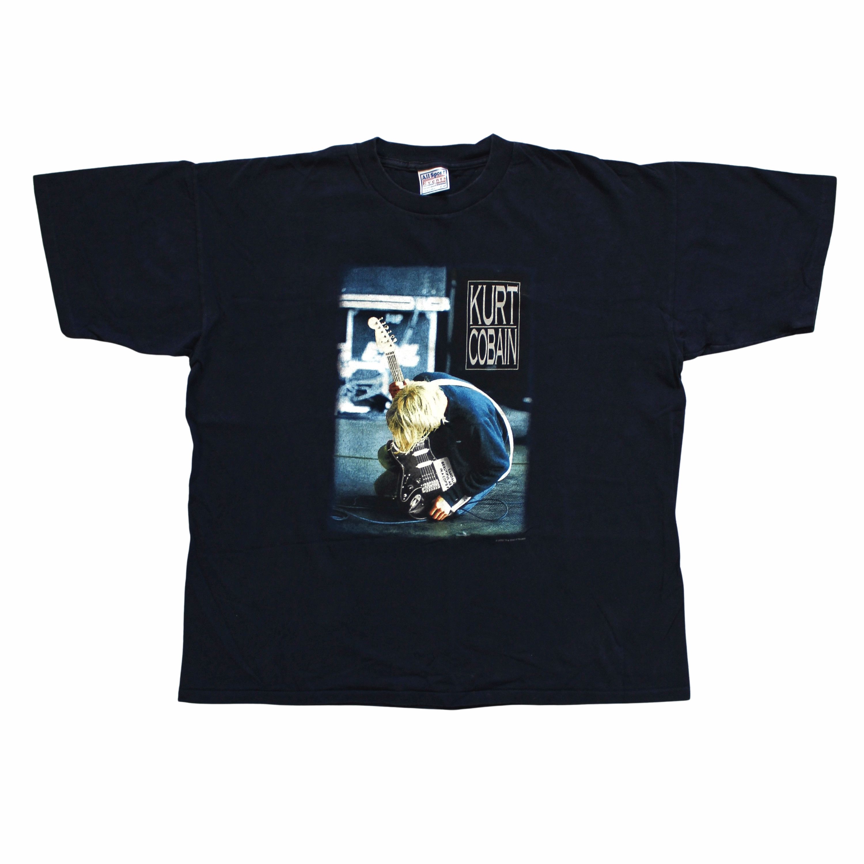 image of Vintage 2000 Kurt Cobain Memorial T-Shirt in Navy, Men's (Size XL)