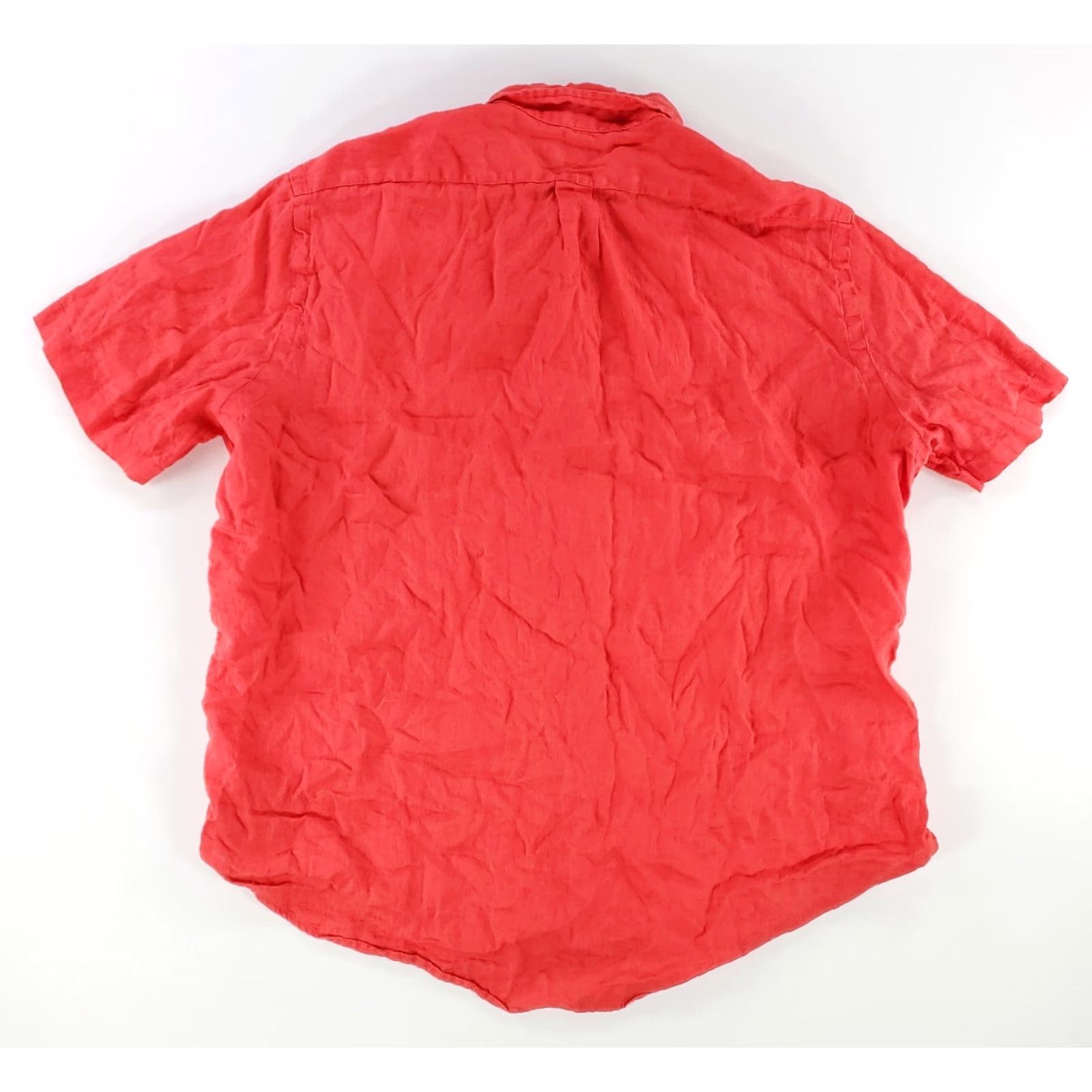 Polo Ralph Lauren Polo Ralph Lauren Shirt Mens XXL Red Linen Short Sleeve Button-Down Classic Fit Size US XXL / EU 58 / 5 - 3 Thumbnail