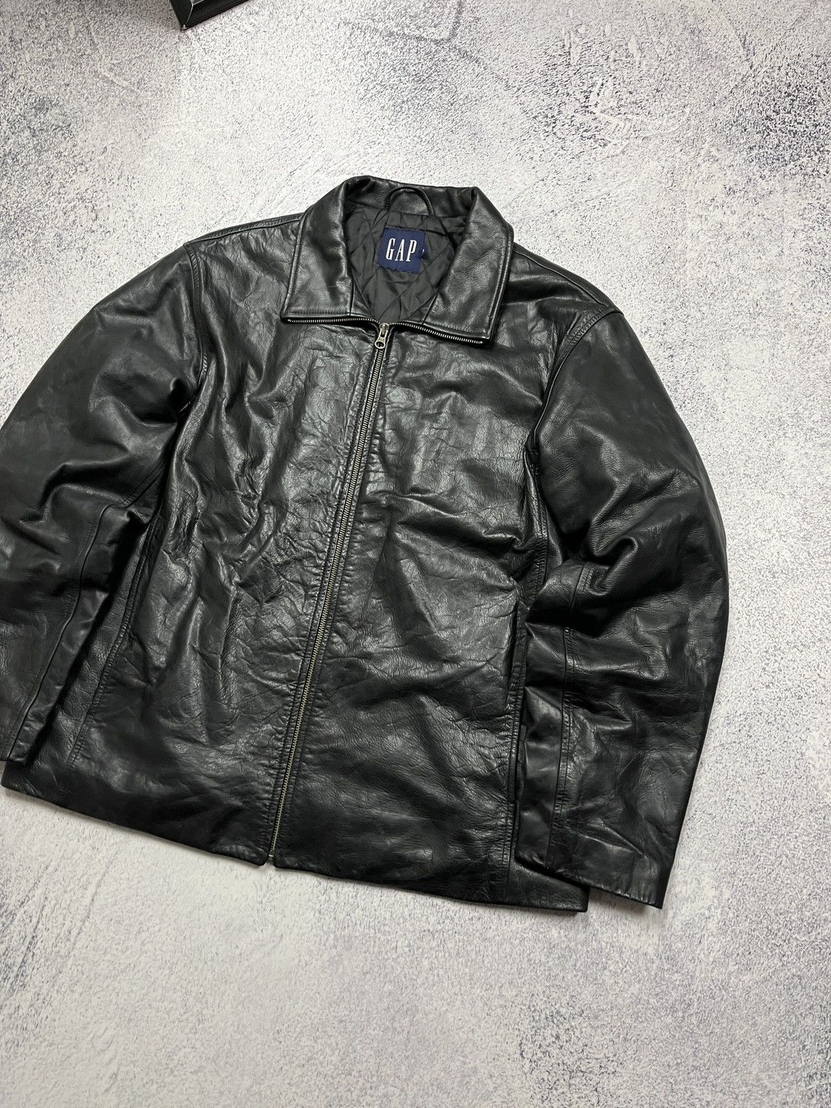 Gap Vintage GAP Black Genuine Leather Jacket Avantgarde Grunge Size US L / EU 52-54 / 3 - 4 Thumbnail