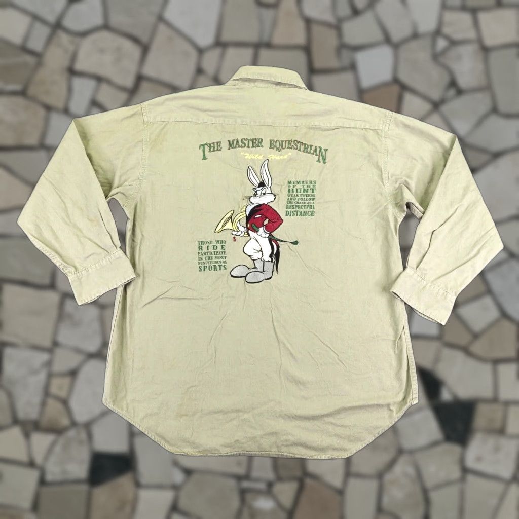 Acme Clothing VINTAGE Bugs Bunny Shirt Men Medium Cotton Collared Button-Up 90s Cartoon Embroidered Patches Size US M / EU 48-50 / 2 - 1 Thumbnail