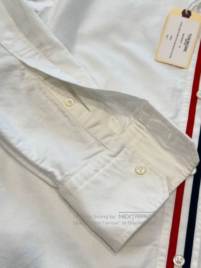 Thom Browne Thom Browne White striped long-sleeved shirt Size US M / EU 48-50 / 2 - 3 Thumbnail