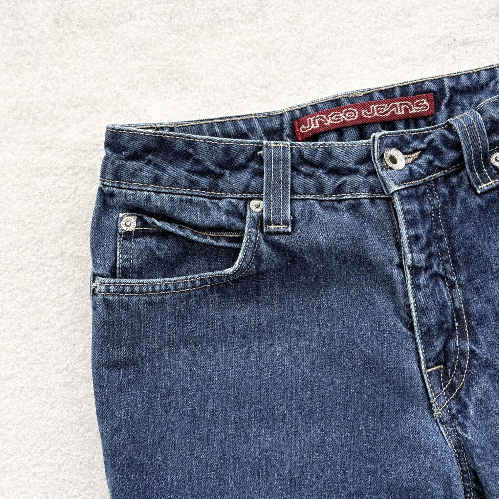 JNCO VINTAGE JNCO Jeans Straight Juniors 7 Blue Medium Wash 5-Pocket Denim 100% Cotton Zip Rise Low Womens/Mens Gratis Size 28" / US 6 / IT 42 - 4 Thumbnail