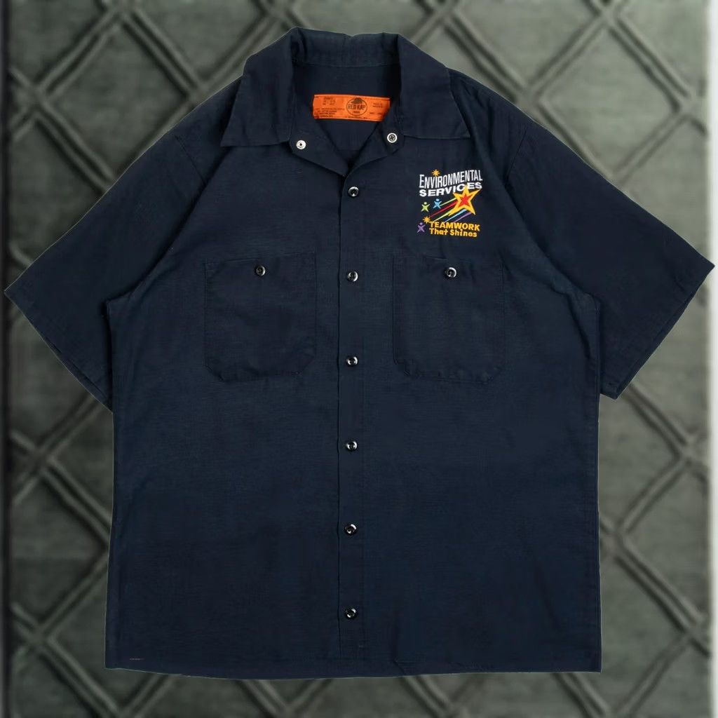 Red Kap VINTAGE Red Kap Environmental Services Workwear Shirt Medium Men's 1990s Size US M / EU 48-50 / 2 - 1 Thumbnail