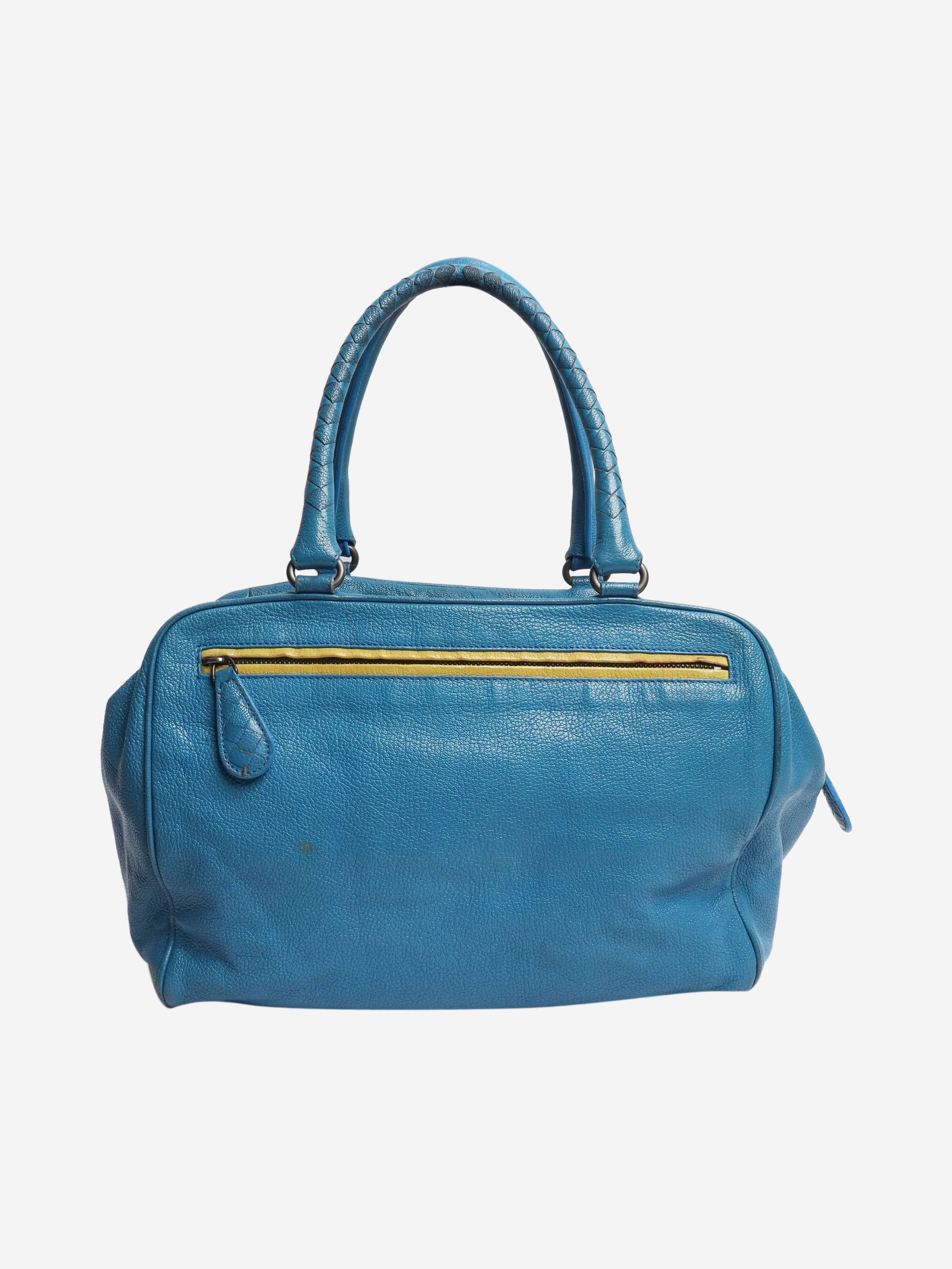 Bottega Veneta Blue Brera leather shoulder bag Size ONE SIZE - 1 Thumbnail