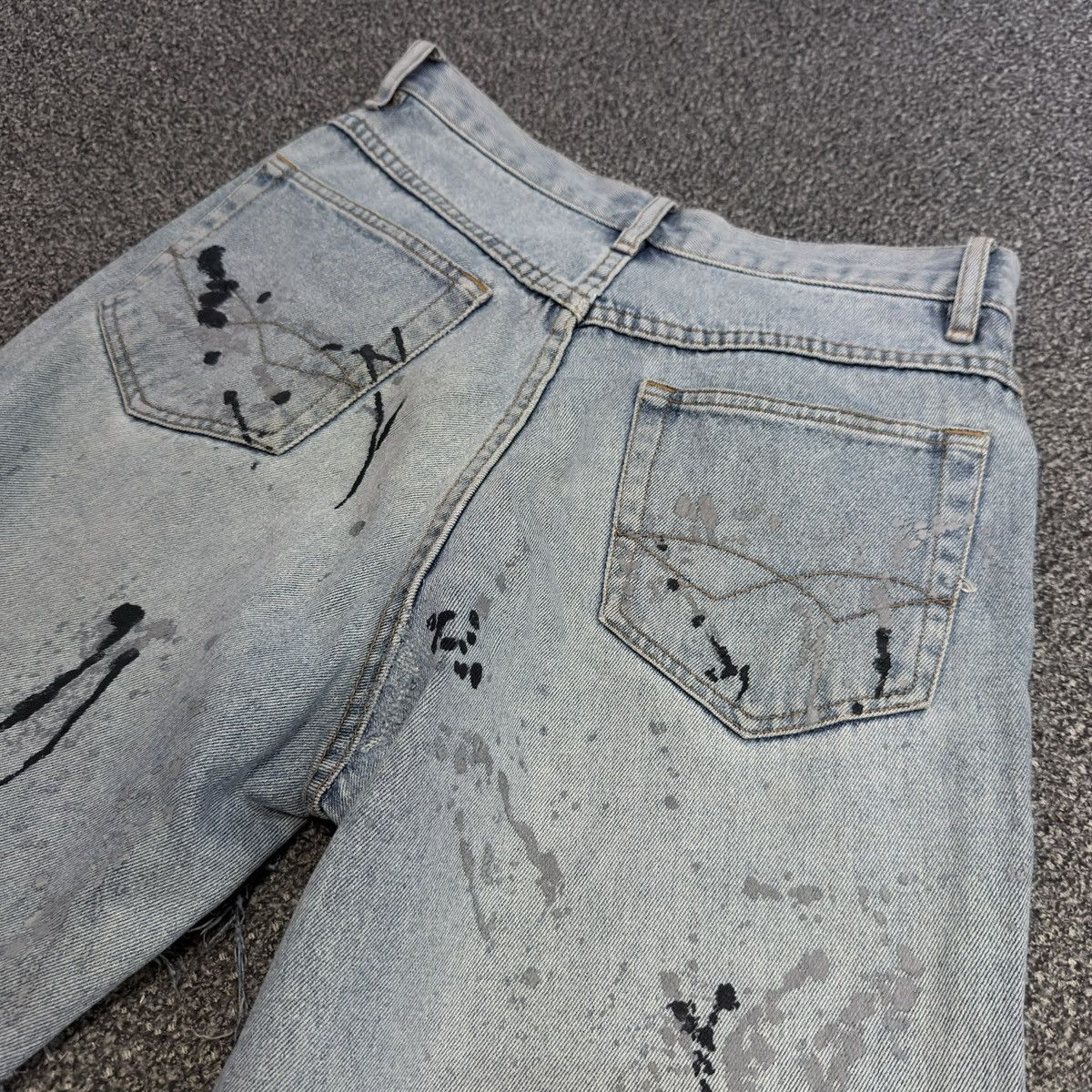 Hysteric Glamour Vintage 90s Japanese Crazy Distressed Splash Paint Denim Y2K Size US 29 - 10 Thumbnail