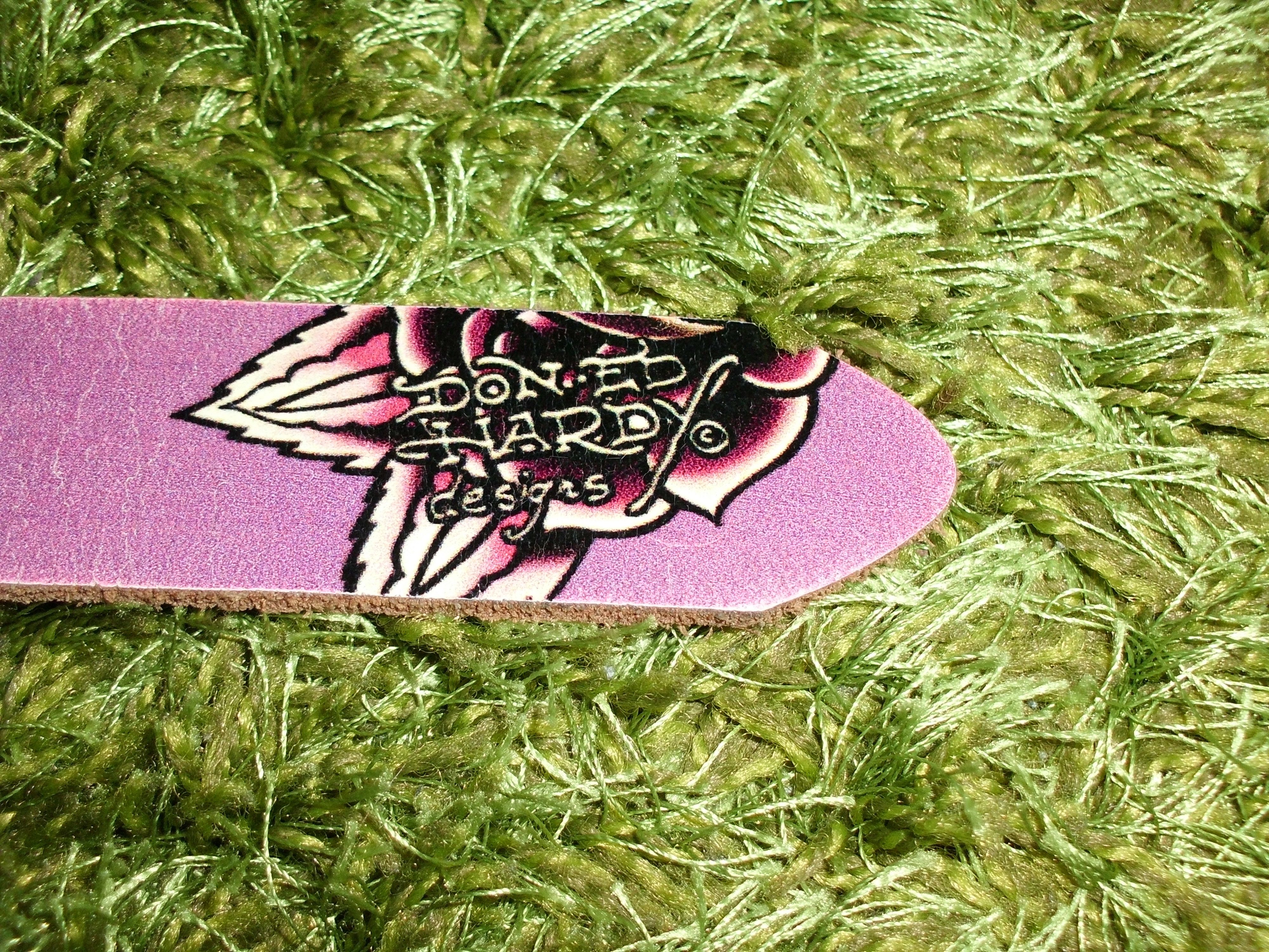 Ed Hardy Ed Hardy Purple Leather Belt "Love Kills Slowly" Size 44 - 8 Thumbnail