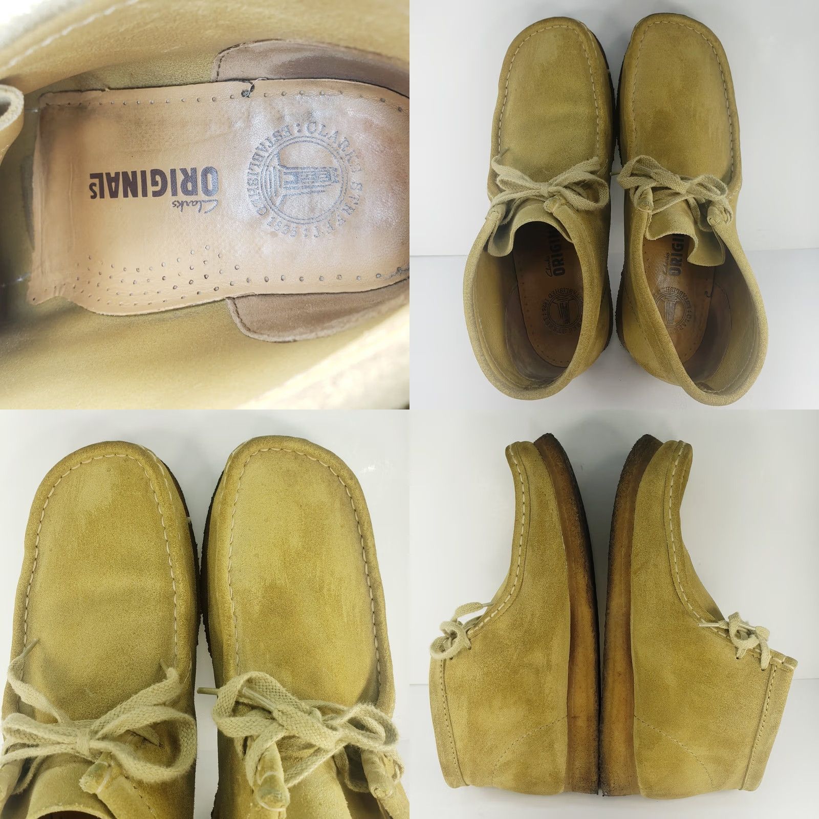 Clarks Clarks Originals Men's 11.5M Tan Leather Suede Chukka Desert Boots Casual, Travel, Workwear - Comfort, Crepe Soles, Leather Insole - Vintage No Size US 12 / EU 45 - 8 Thumbnail