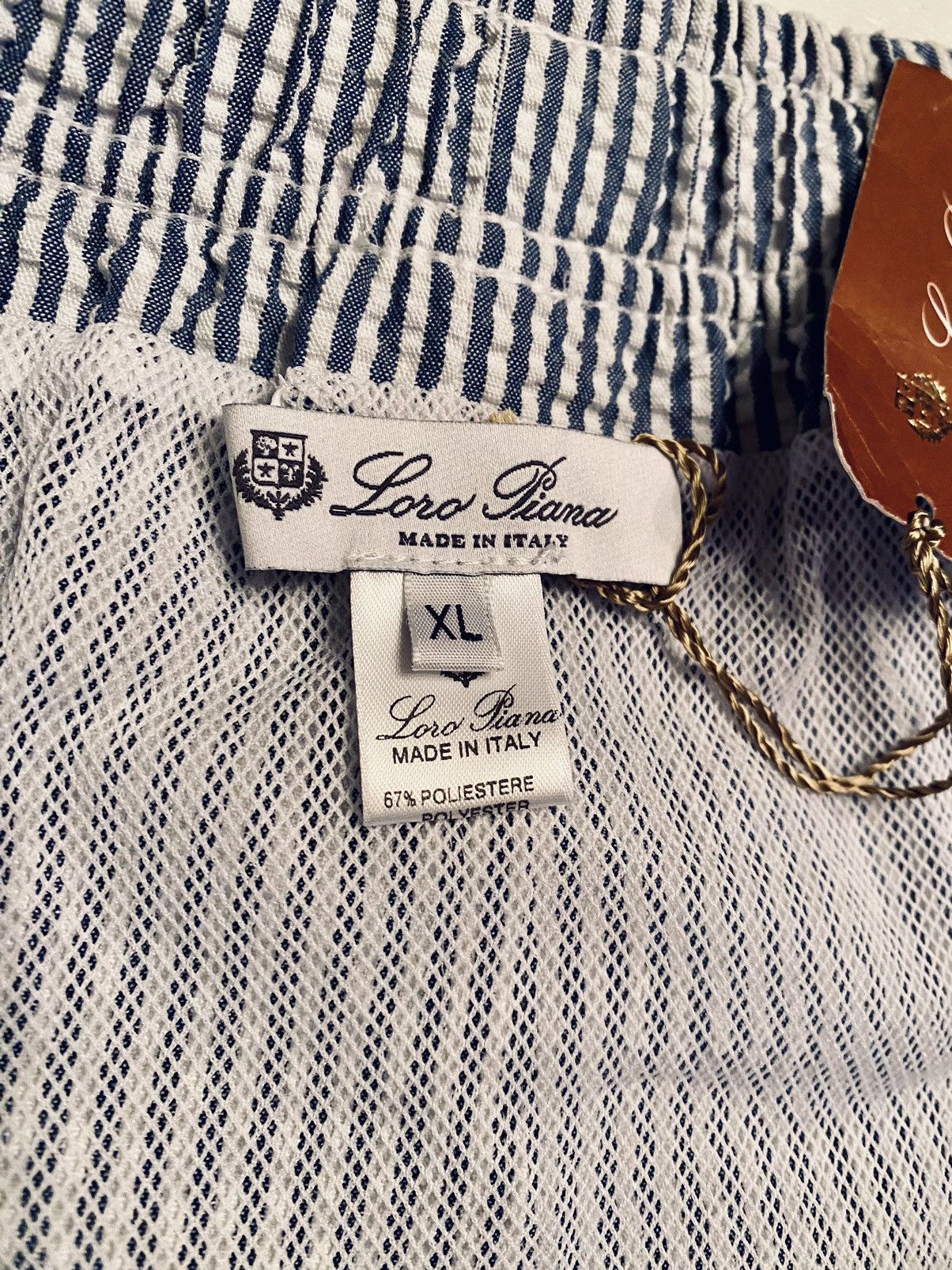 Loro Piana Loro Piana 🇮🇹 Blue Bay Striped Resort Pool Swim Trunks XL NWT Size US 38 / EU 54 - 2 Thumbnail