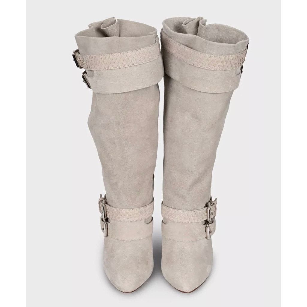 Christian Louboutin NWOB Christian Louboutin Gray Suede Python Boots Sz 40 Size US 9 / IT 39 - 2 Thumbnail