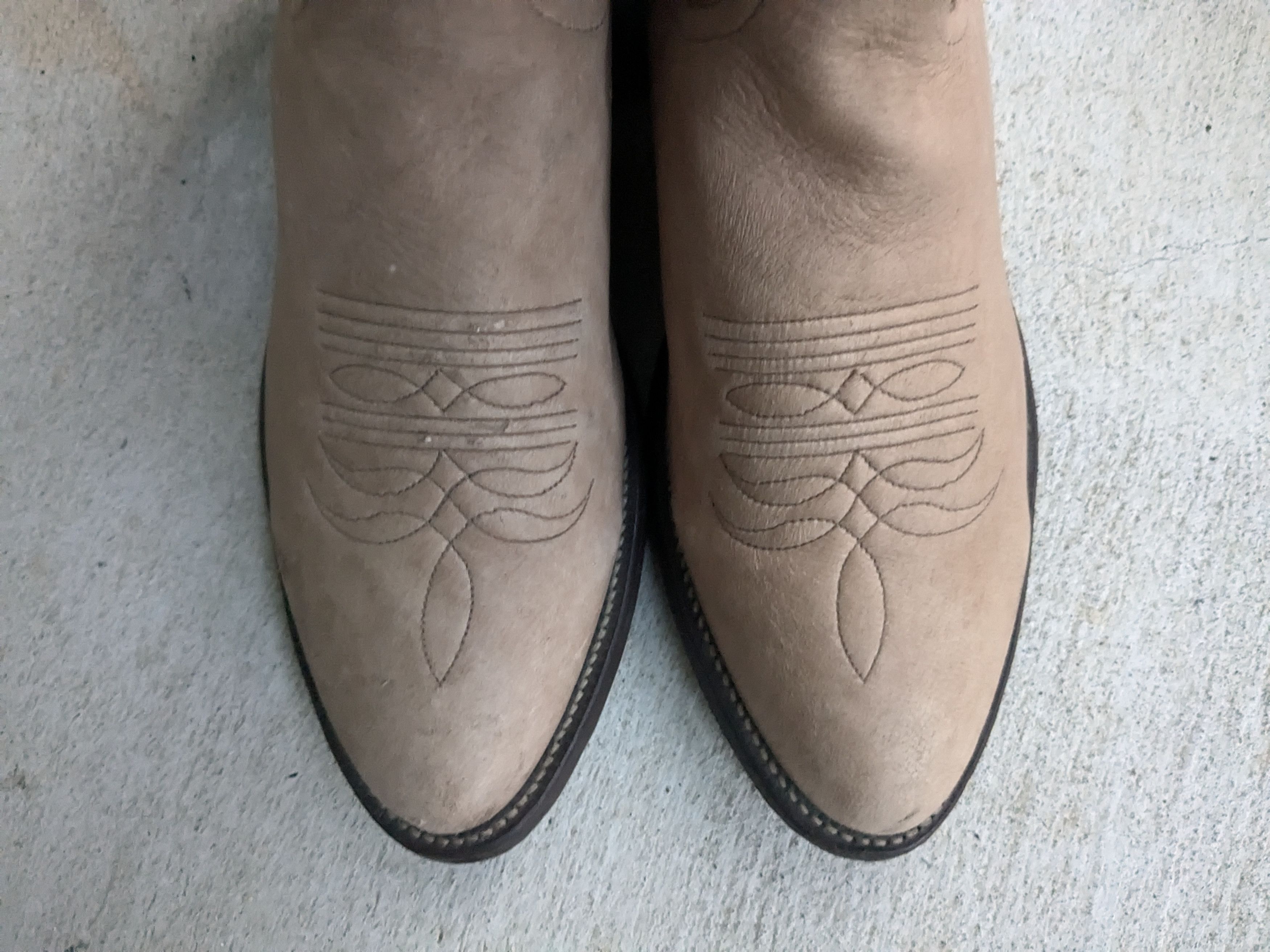 Justin Boots × Vintage Vintage Justin Cowboy Boots Leather Taupe Brown 9 Western Size US 9 / EU 42 - 5 Thumbnail