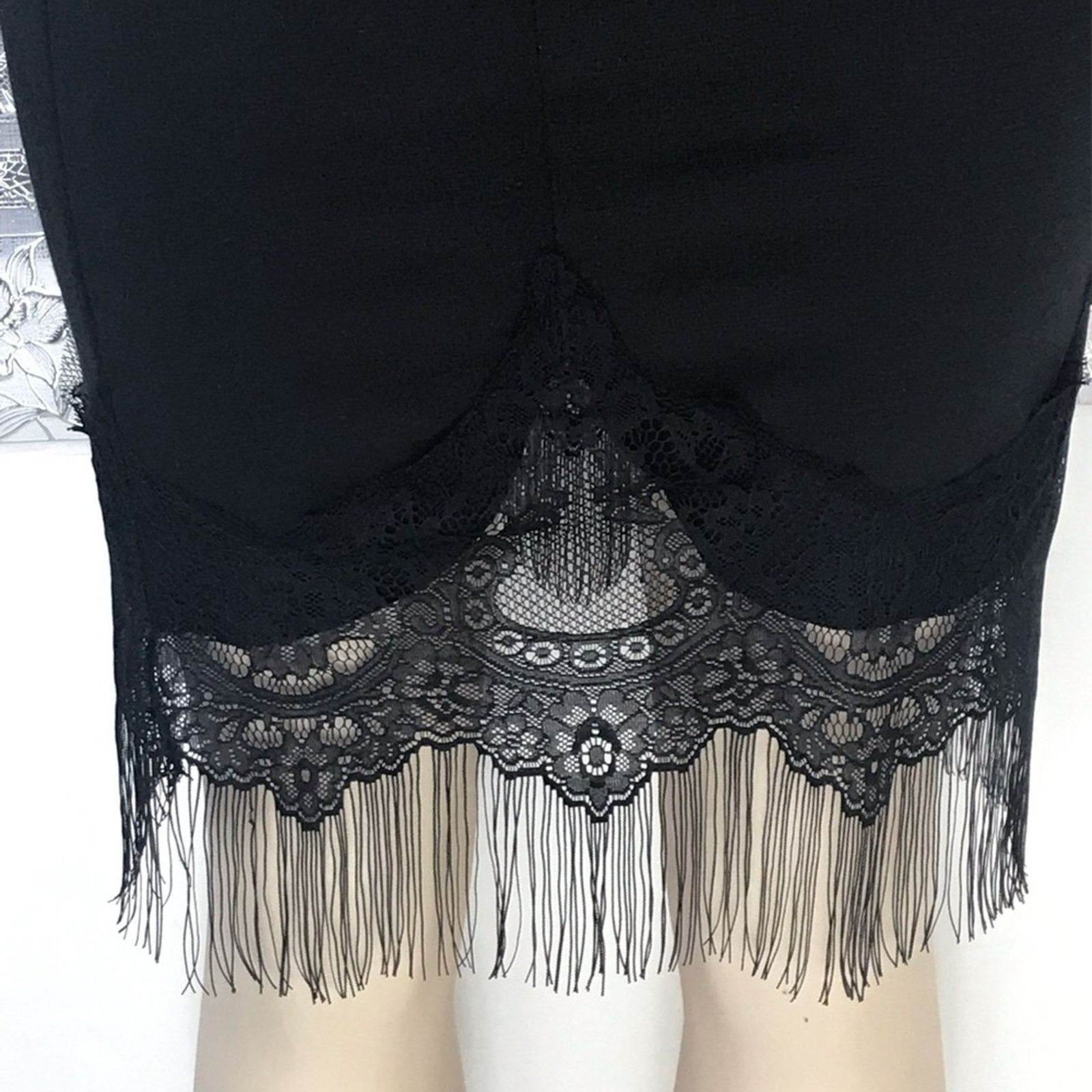 Other NWT Love Culture Black Ponte Lace Trim Skirt Size 27" / US 4 / IT 40 - 7 Thumbnail