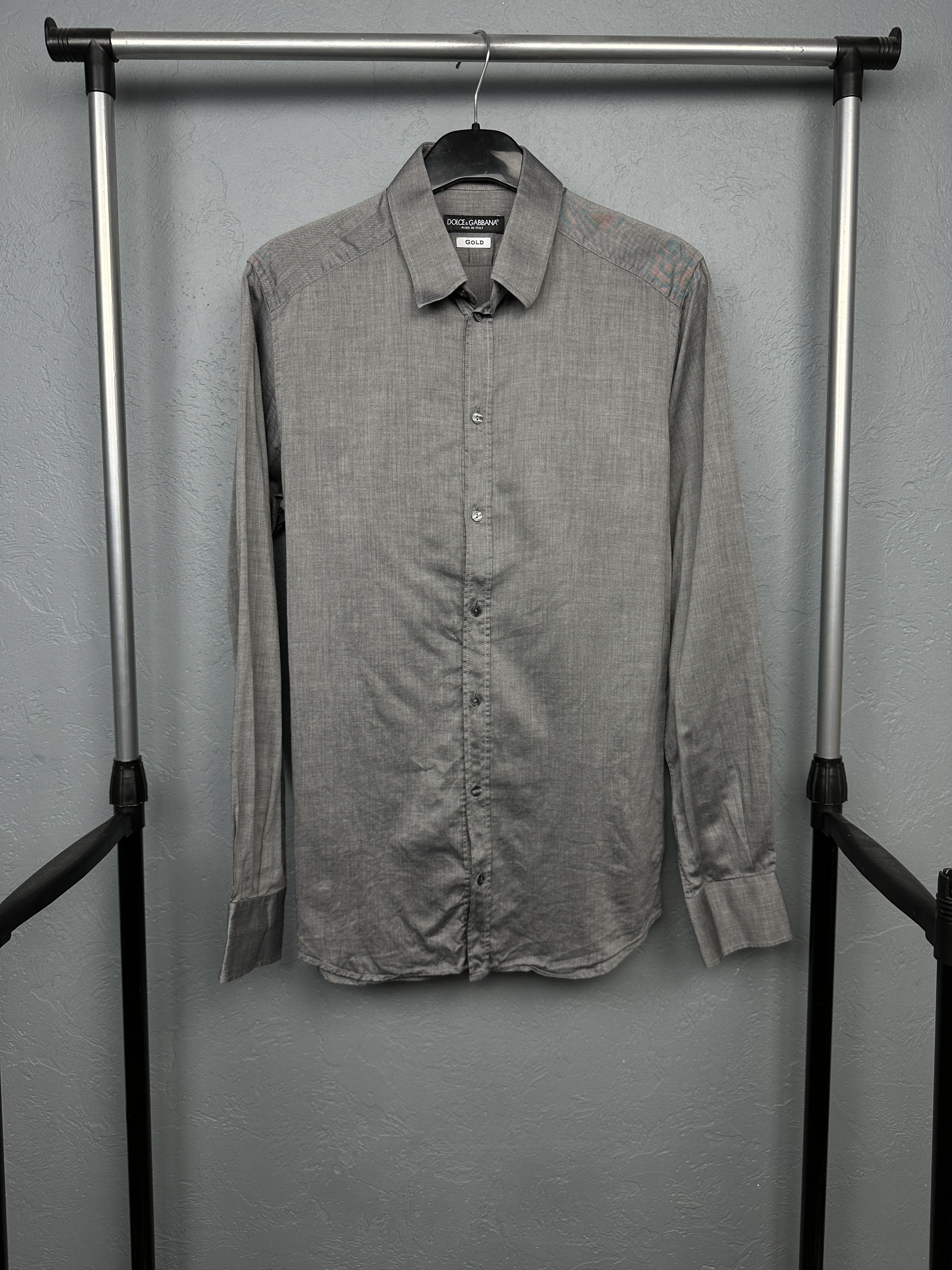 Dolce & Gabbana Dolce & Gabbana Gold Mens Long Sleeve Shirt Size US S / EU 44-46 / 1 - 1 Thumbnail