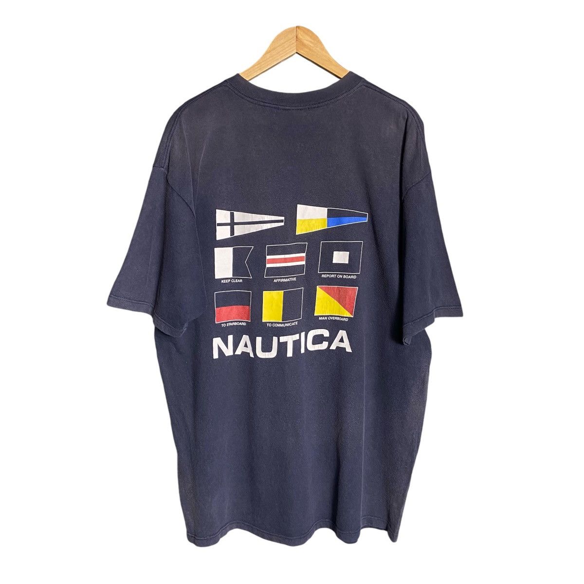 Nautica × Vintage Vintage 90s Nautica Sailing Gear Flag Distressed T-Shirt Size US XL / EU 56 / 4 - 1 Thumbnail