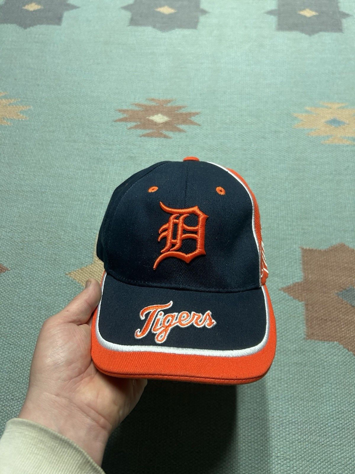 Vintage Vtg strapback hat Detroit tigers MLB baseball spell out logo Size ONE SIZE - 2 Thumbnail