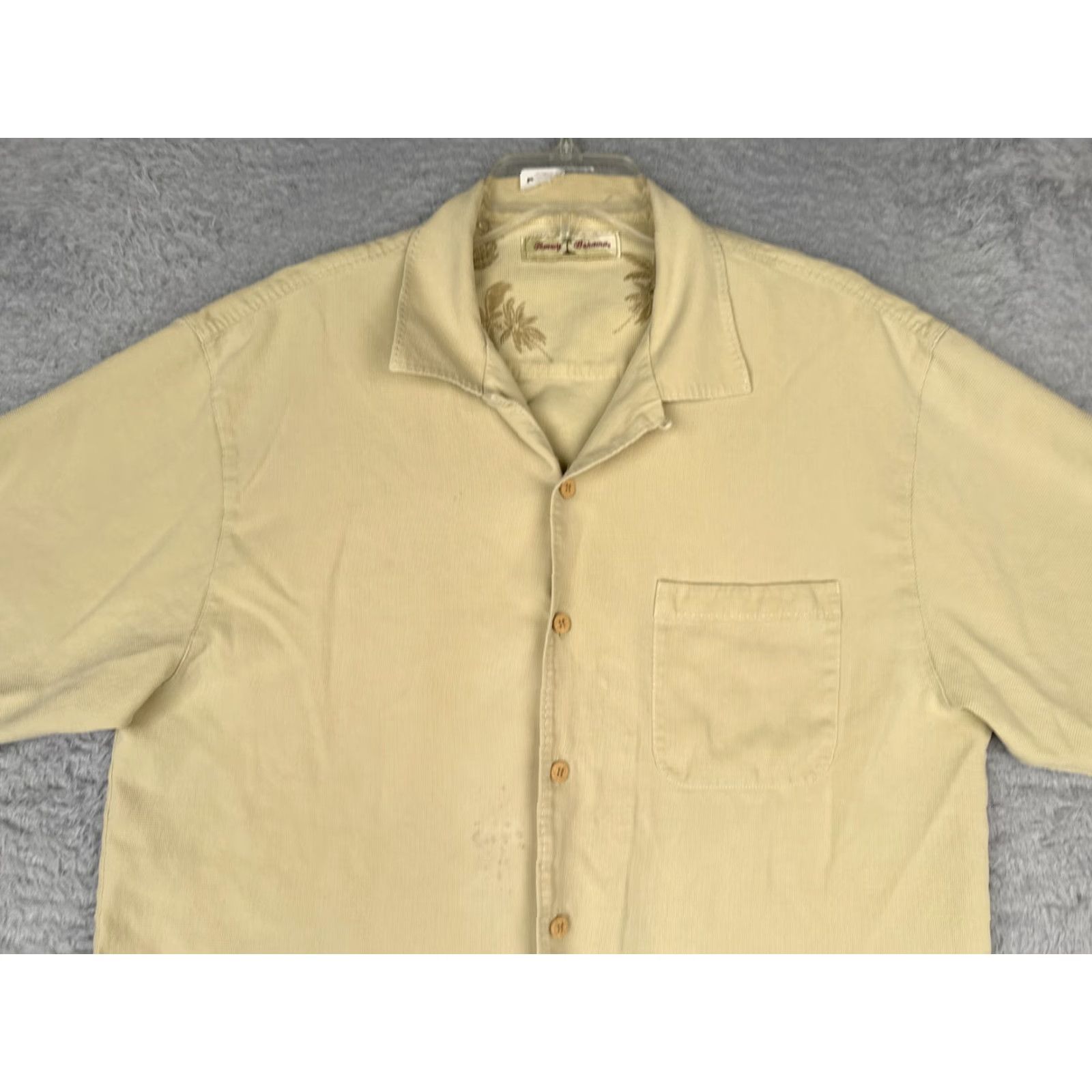 Tommy Bahama Tommy Bahama Shirt Men L Yellow Silk Button-Up Short Sleeve Hawaiian Aloha Beach Vacation Resort 40 in Chest Pockets Mens Size US L / EU 52-54 / 3 - 4 Thumbnail