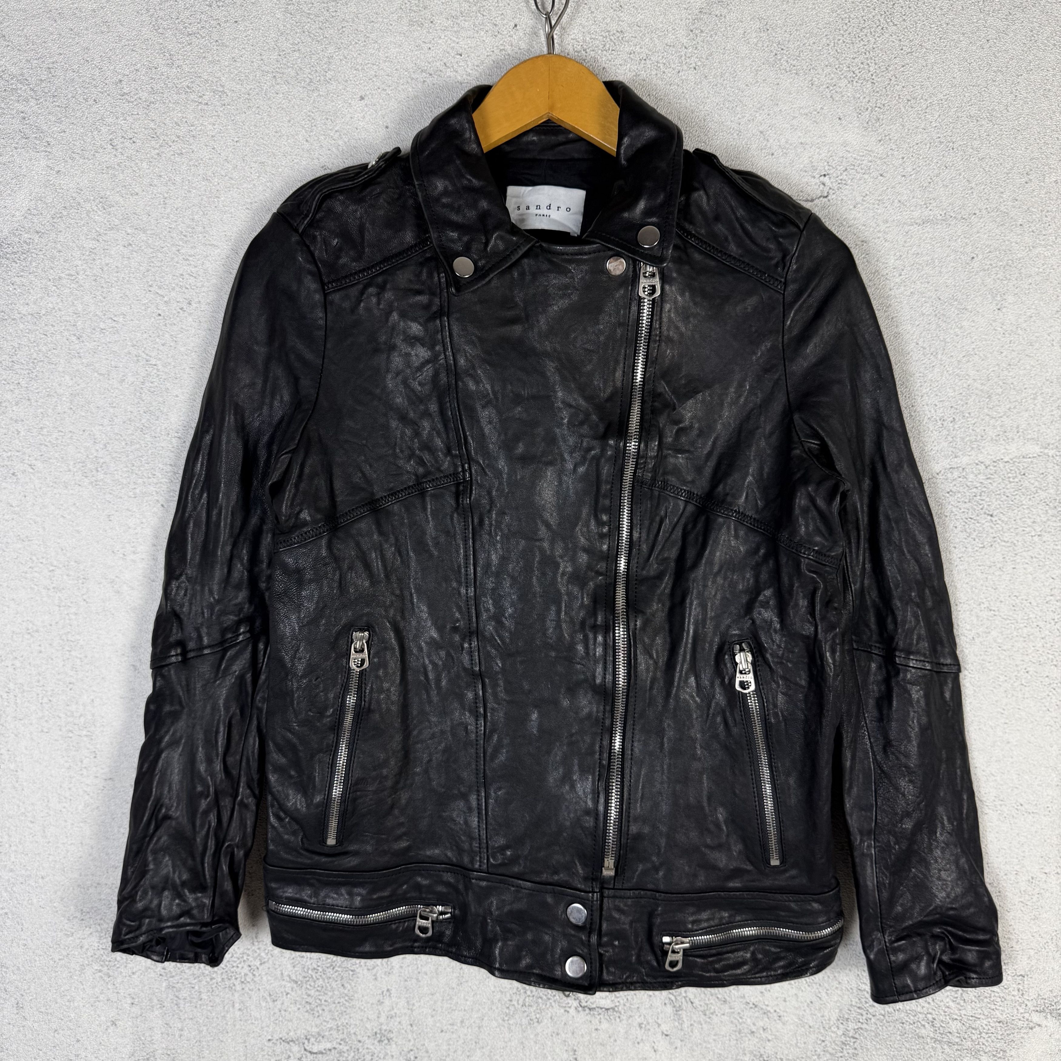 Sandro Sandro Leahter Biker Jacket Size US XS / EU 42 / 0 - 1 Thumbnail