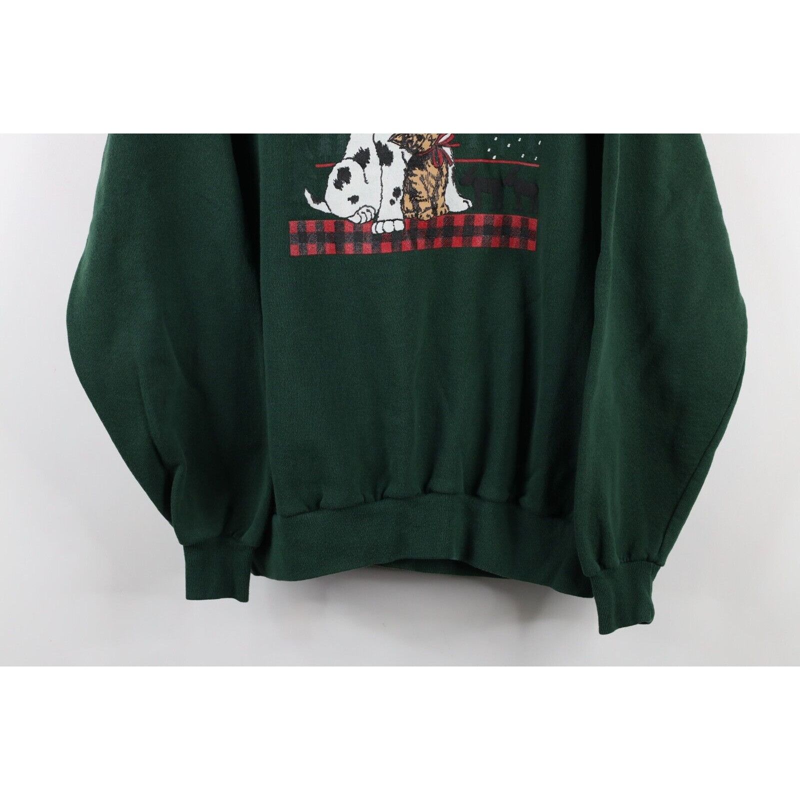 Vintage Vintage 90s Streetwear Christmas Puppy Cat Kitten Sweatshirt Size XL / US 12-14 / IT 48-50 - 3 Thumbnail
