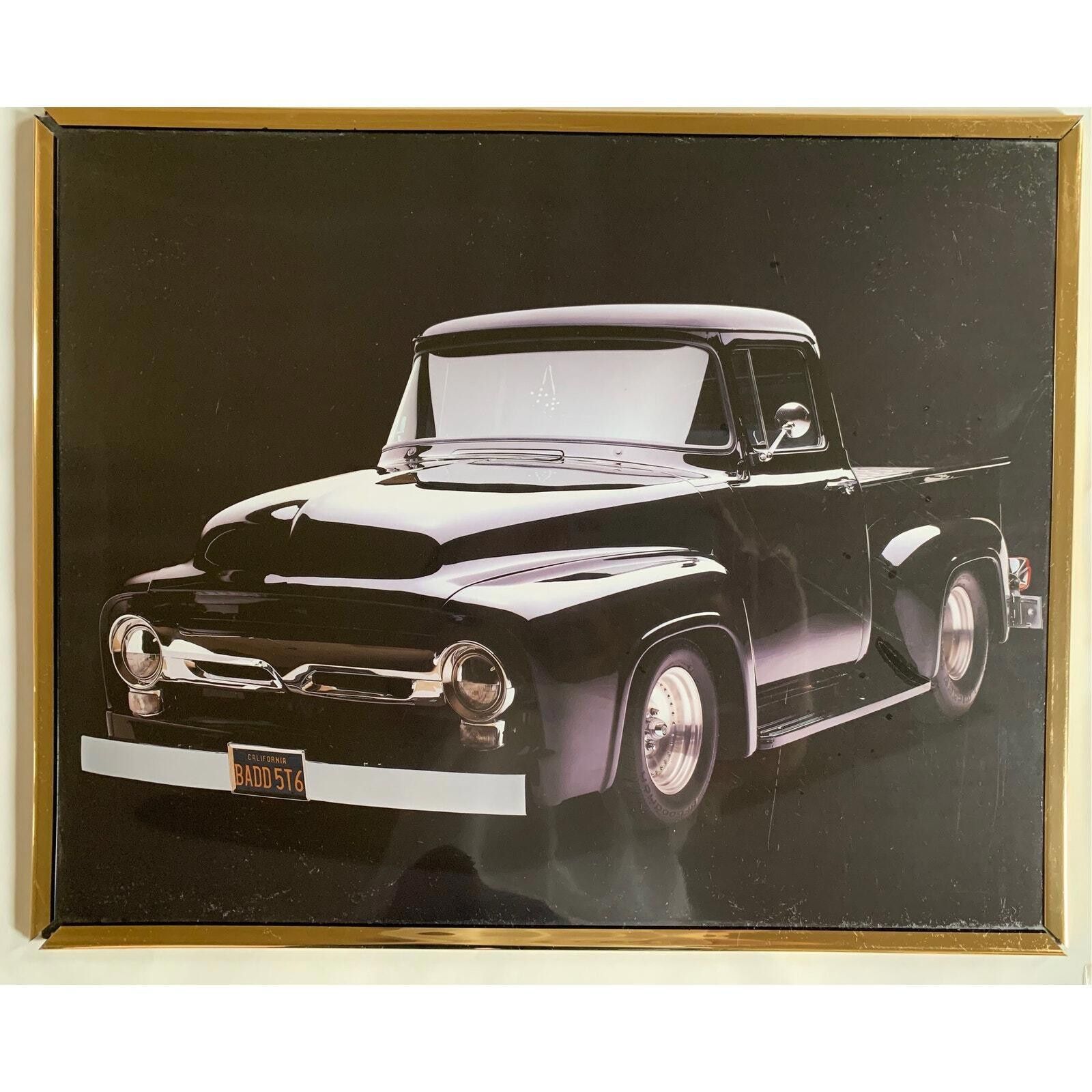 Unknown London 20x16” 1956 Black Ford F100 2WD Picture Size ONE SIZE - 1 Thumbnail