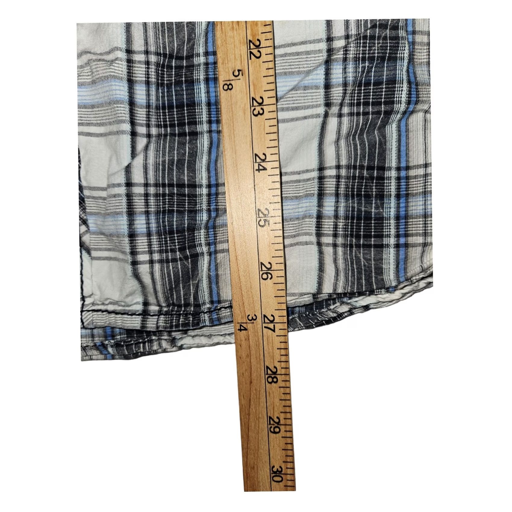 Vintage VINTAGE Buckle Shirt Short Sleeve Men L Slim Fit Plaid Casual Hipster Buckle Button-Up Shirt Size US L / EU 52-54 / 3 - 4 Thumbnail